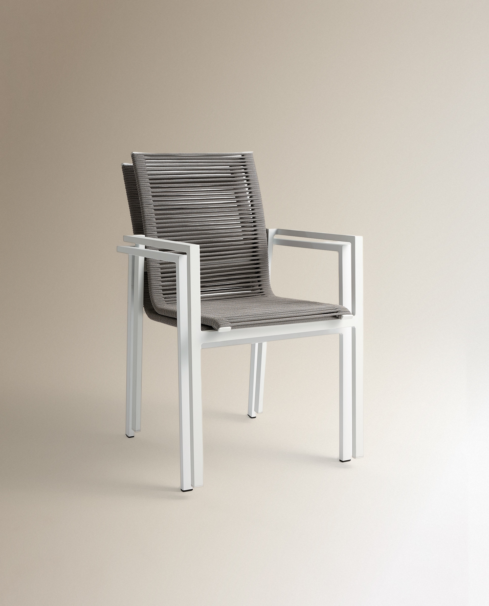 Sillón de jardín con multifibra apilable Chicago - Gris Gris-7