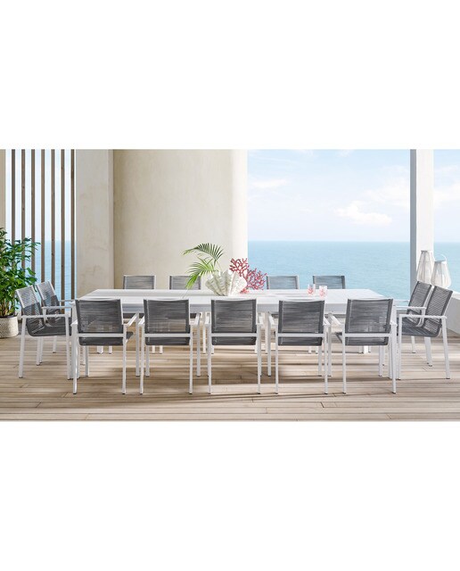 Sillón de jardín con multifibra apilable Chicago - Gris Gris-9
