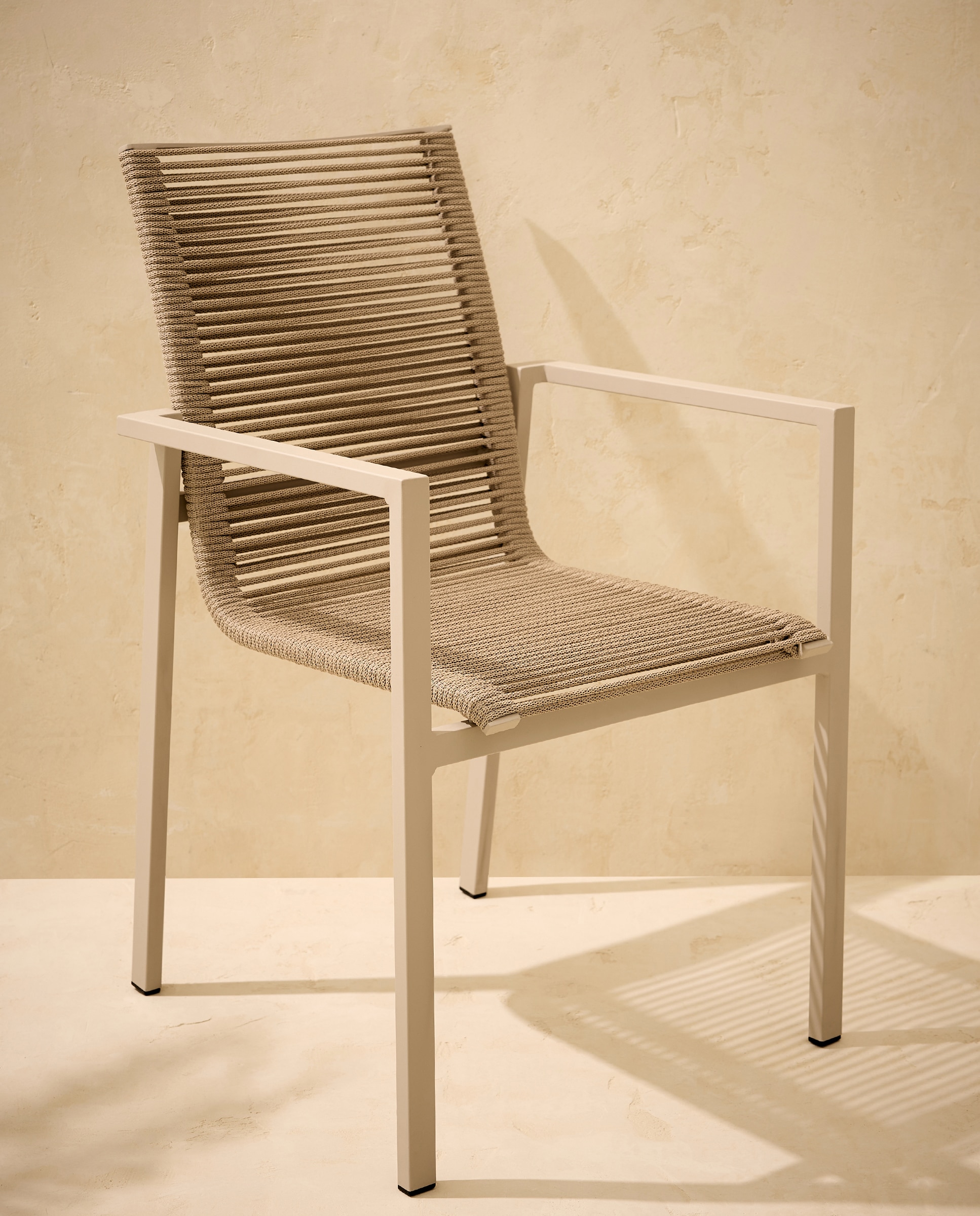 Sillón de jardín con multifibra apilable Chicago - Crema Crema-1