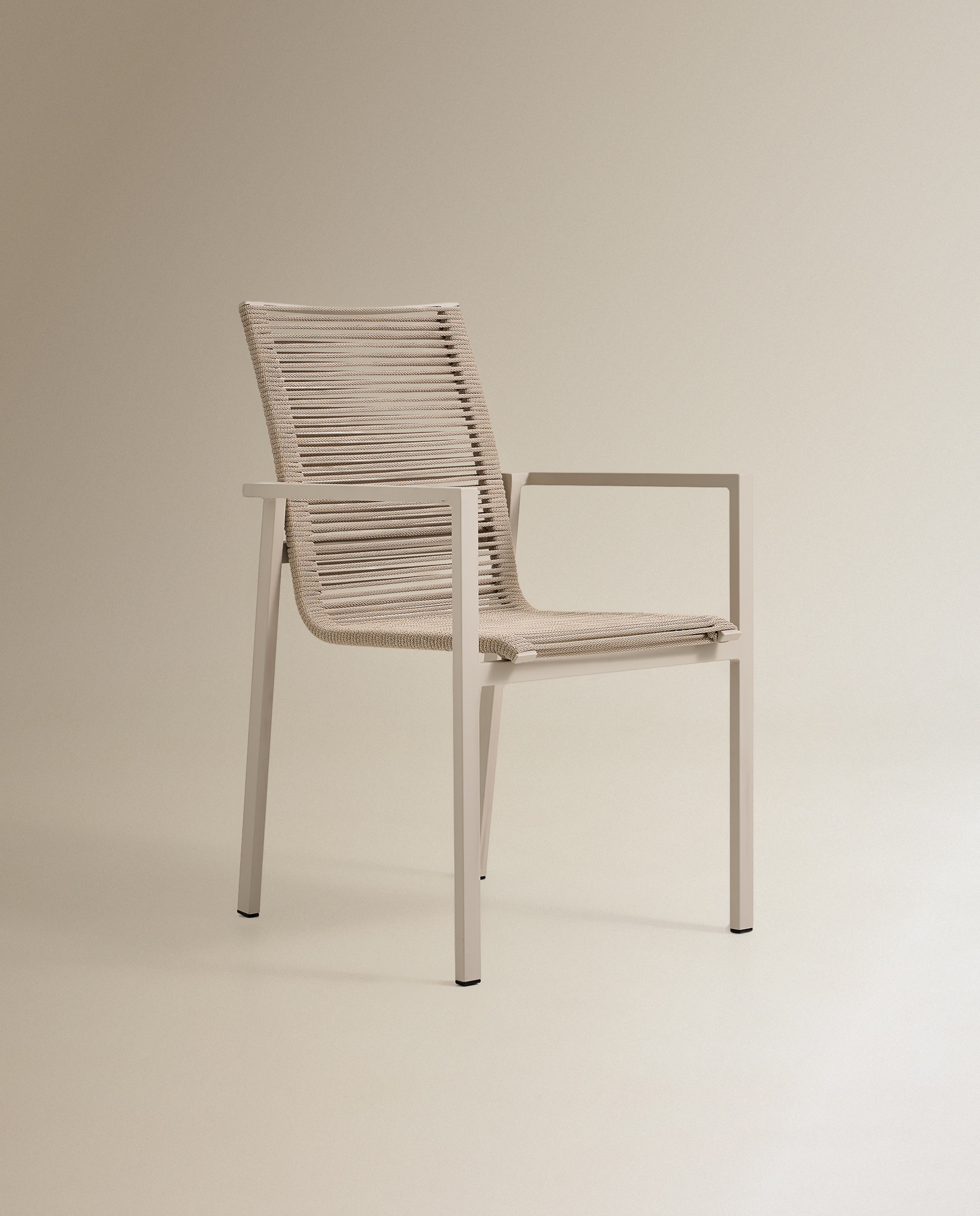 Sillón de jardín con multifibra apilable Chicago - Crema Crema-2