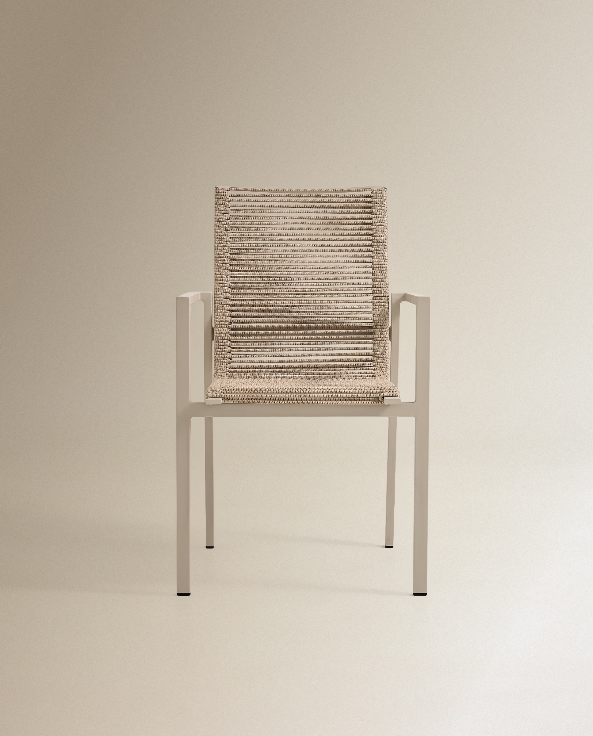 Sillón de jardín con multifibra apilable Chicago - Crema Crema-3