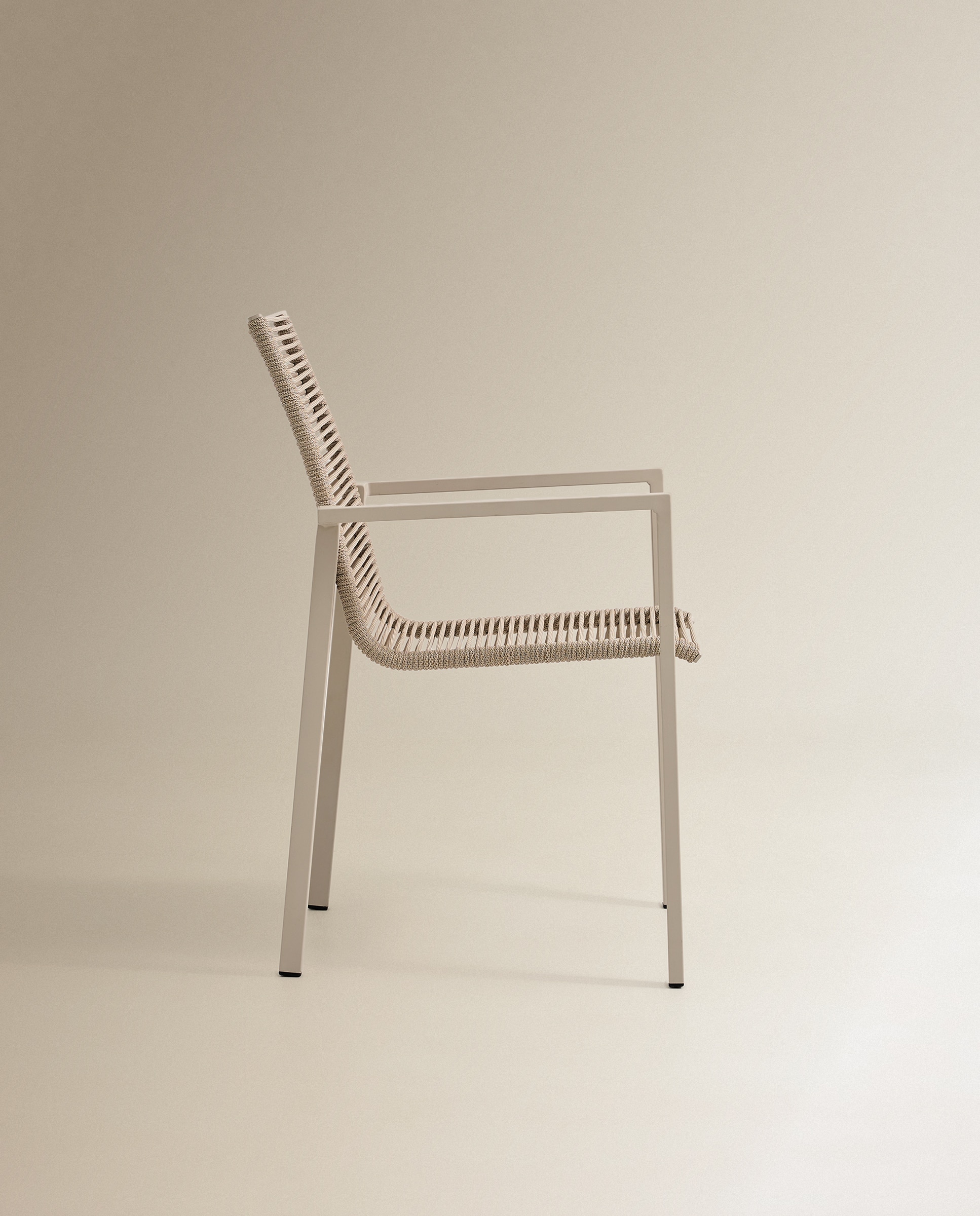 Sillón de jardín con multifibra apilable Chicago - Crema Crema-4