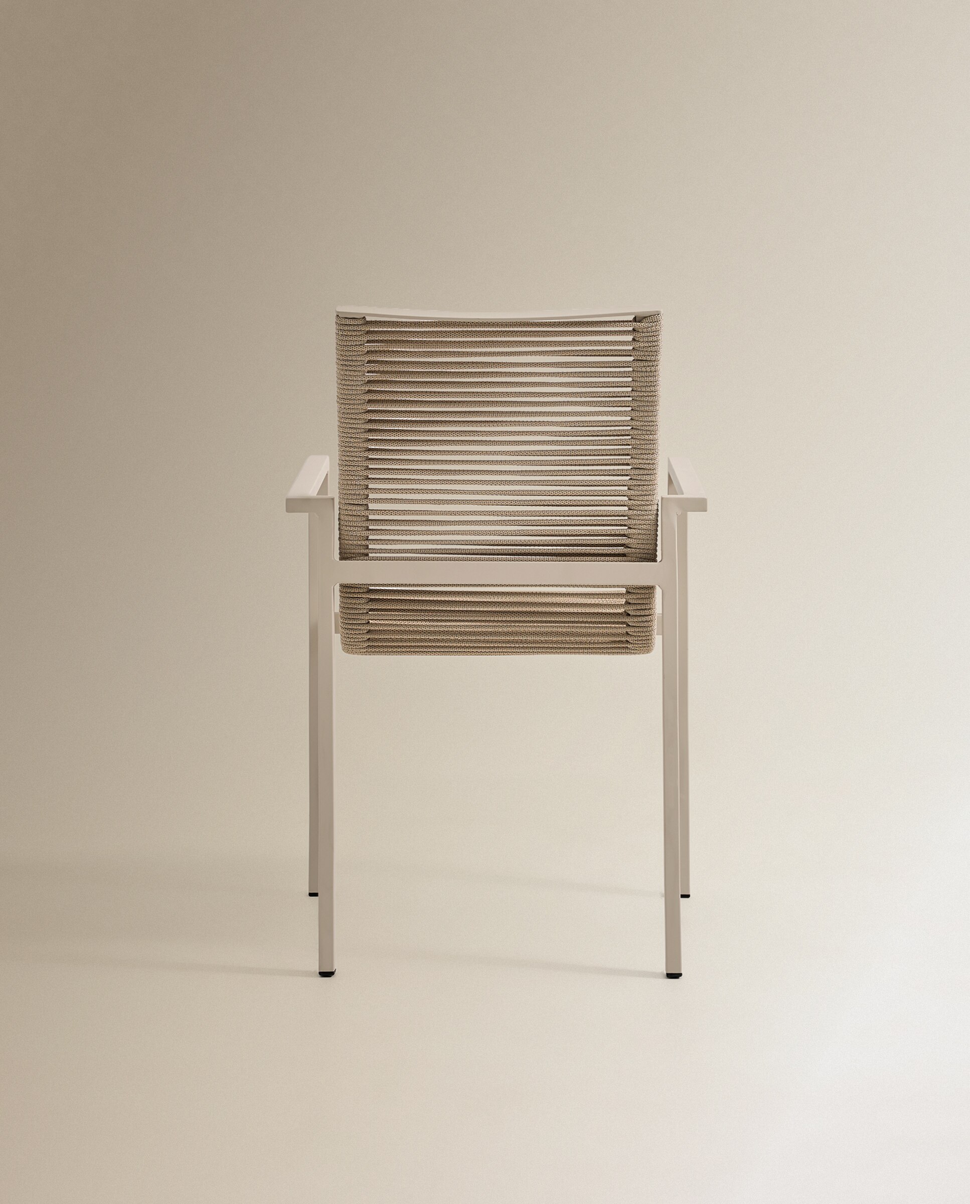 Sillón de jardín con multifibra apilable Chicago - Crema Crema-5