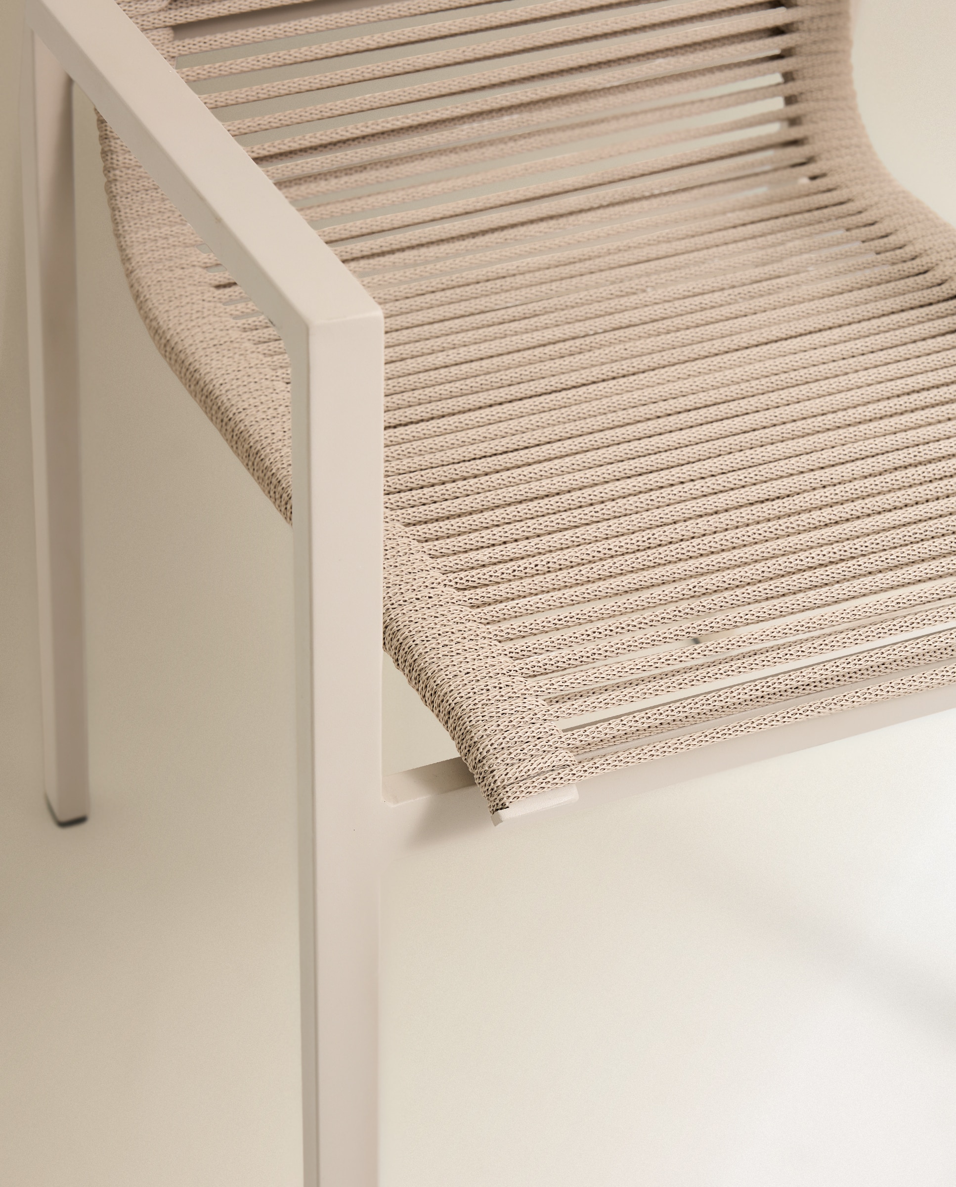 Sillón de jardín con multifibra apilable Chicago - Crema Crema-7
