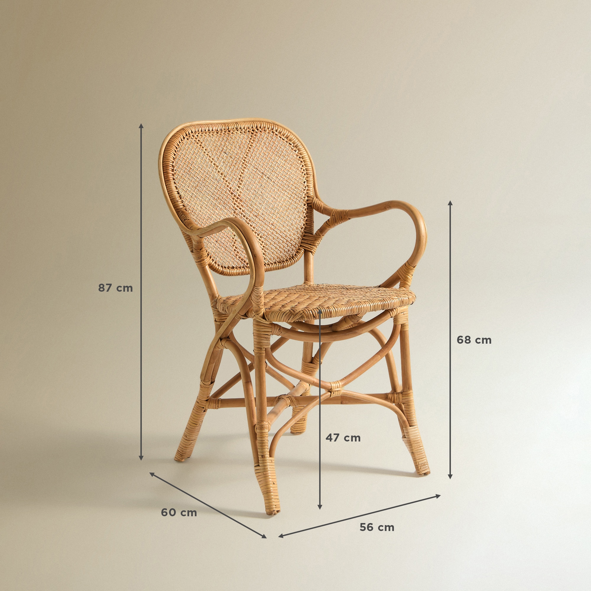 Cadeira de Rattan Ogán El Corte Inglés Natural-9
