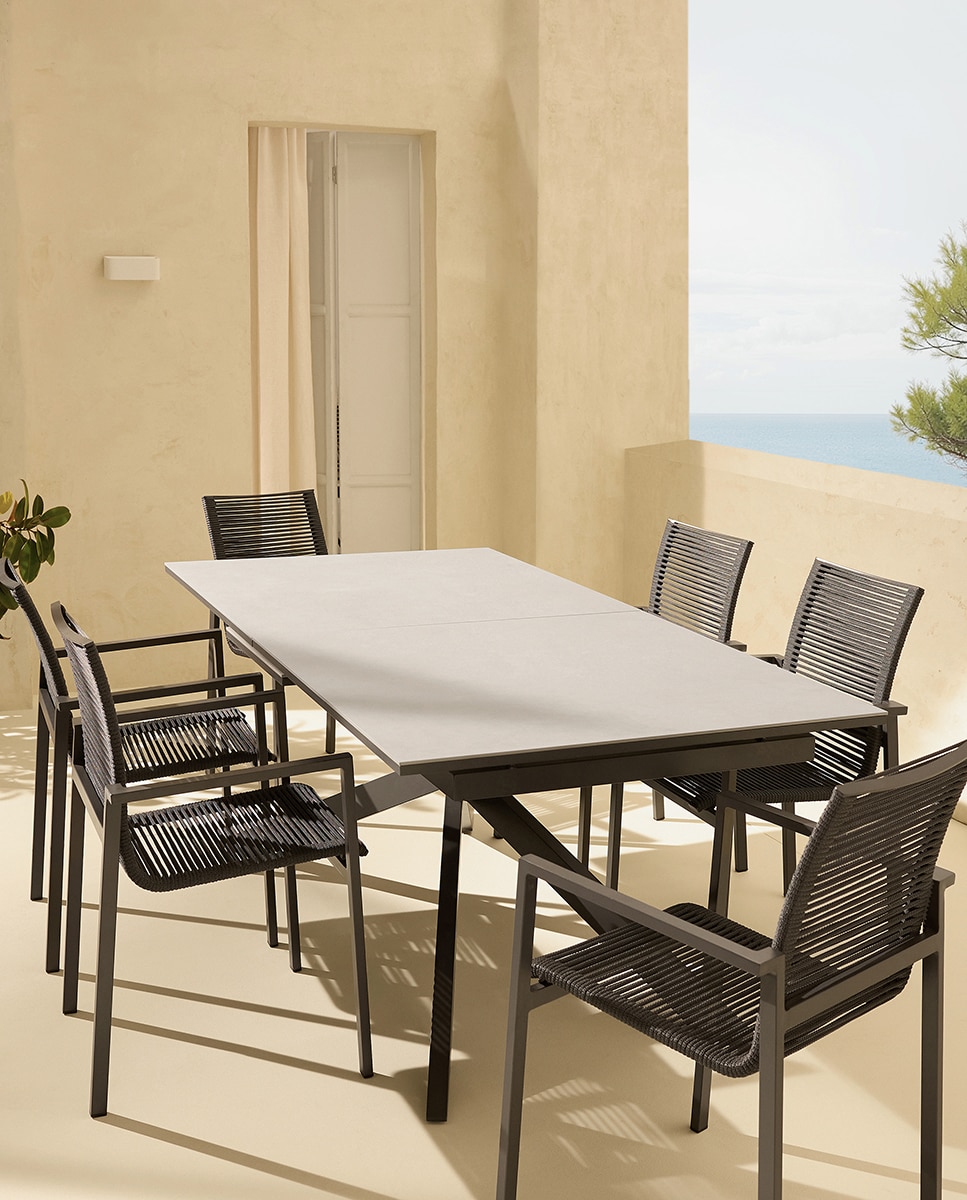 Cadeira de Jardim Empilhável de Alumínio Chicago Antracite-10