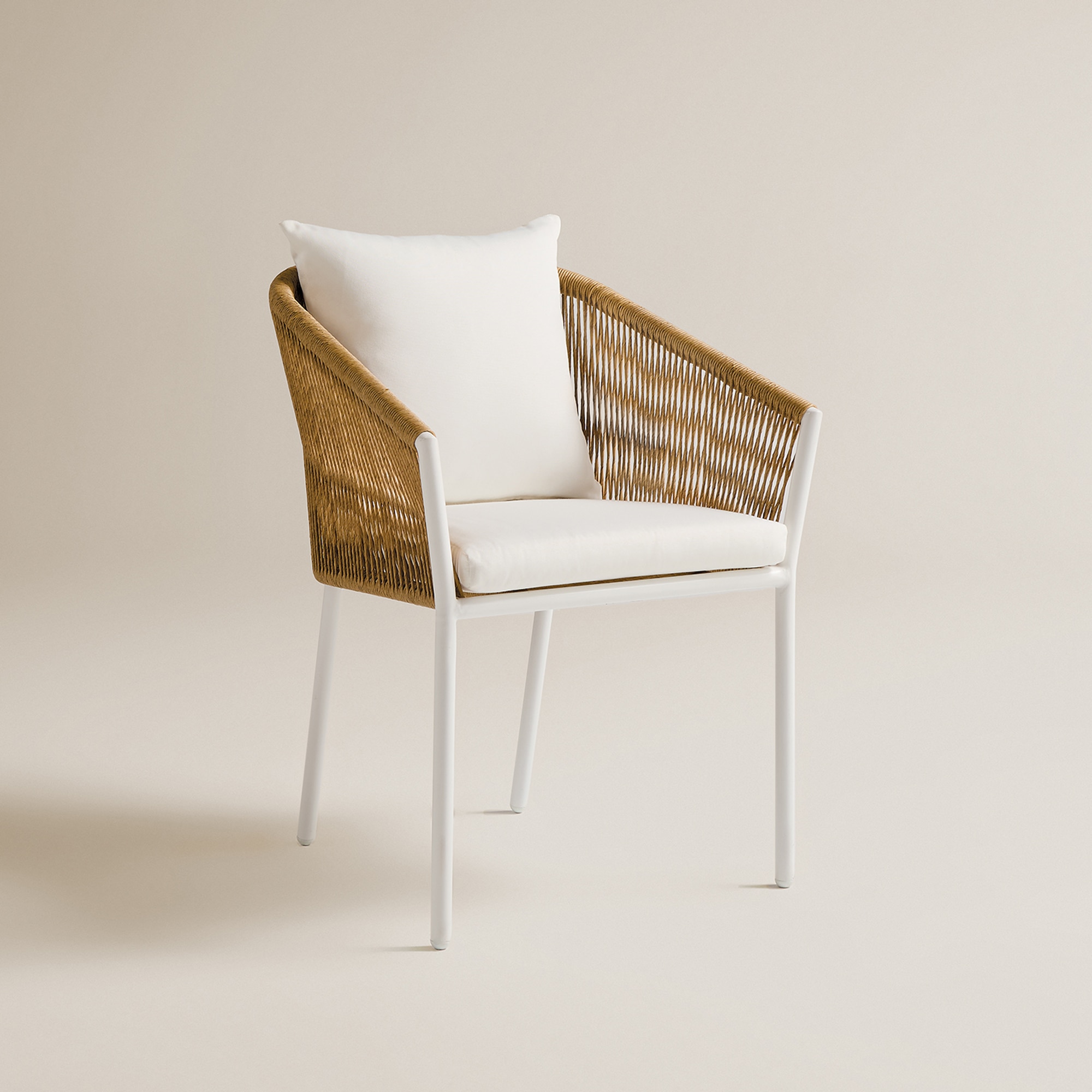 Sillón de jardín apilable Sonora El Corte Inglés - Marrón / Blanco Blanco / Natural-2