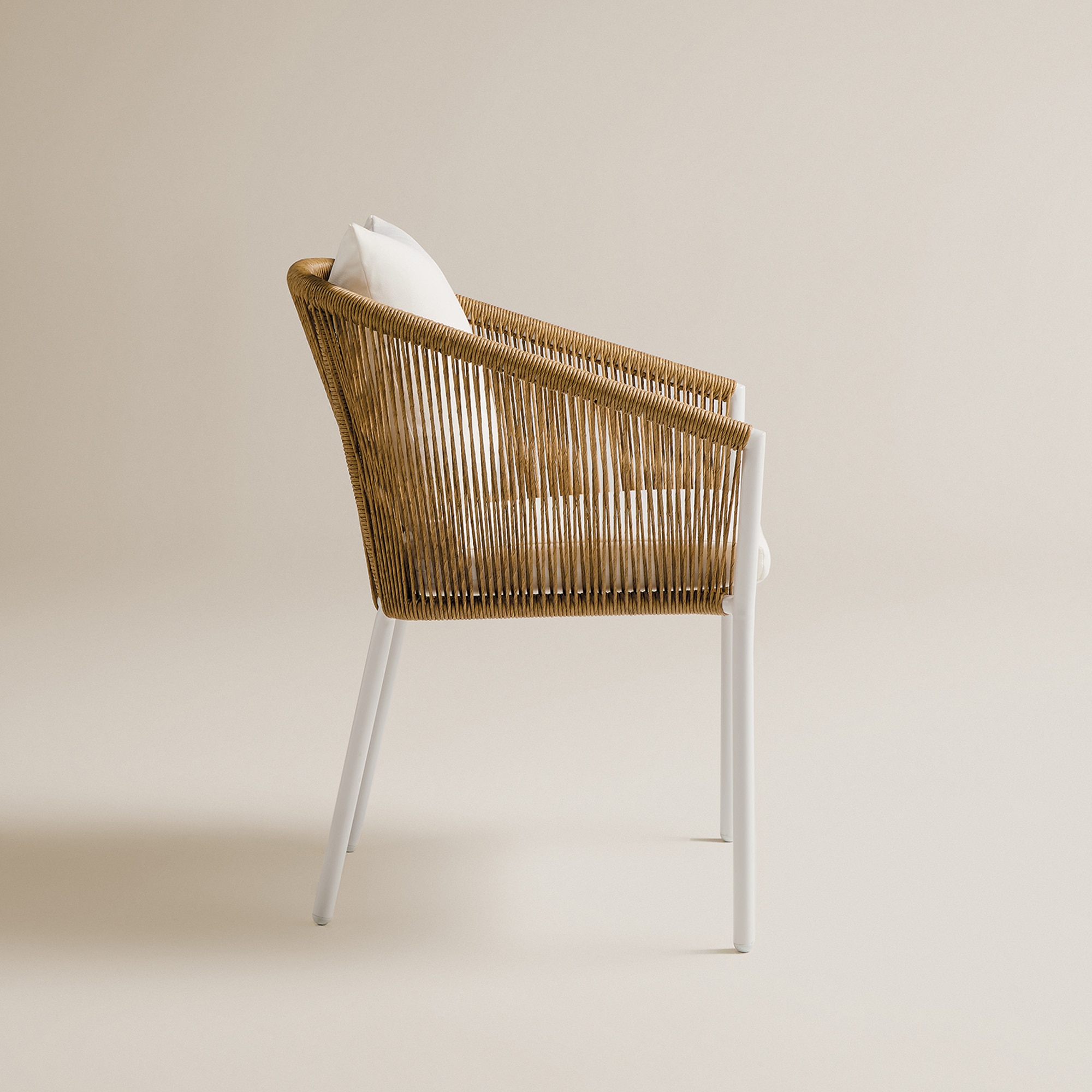 Sillón de jardín apilable Sonora El Corte Inglés - Marrón / Blanco Blanco / Natural-3