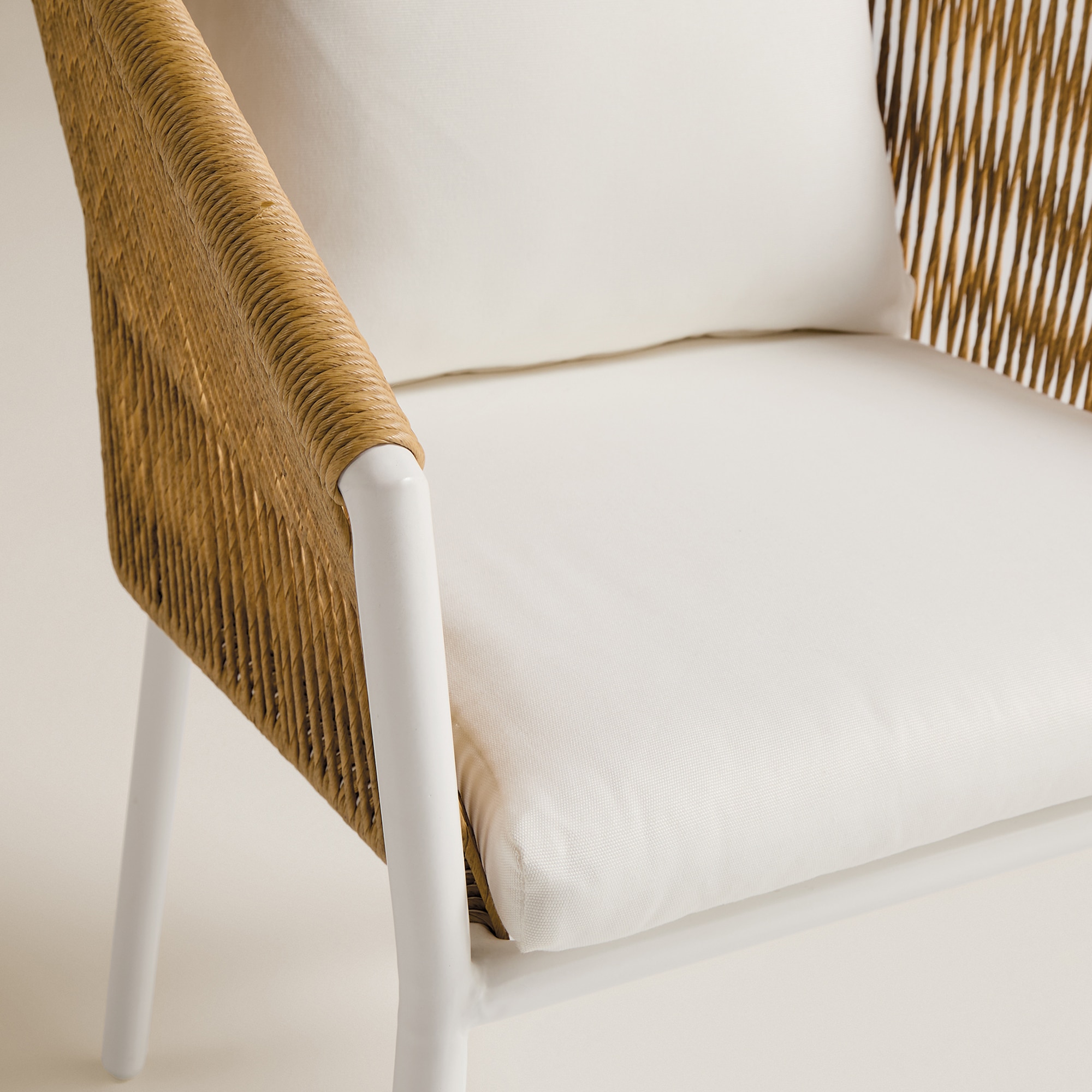 Sillón de jardín apilable Sonora El Corte Inglés - Marrón / Blanco Blanco / Natural-5