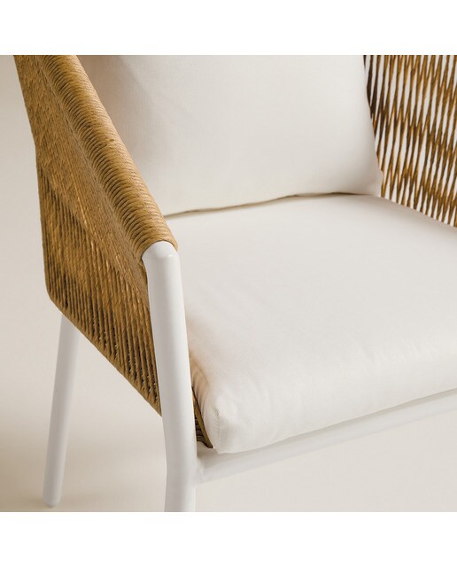 Sillón de jardín apilable Sonora El Corte Inglés - Marrón / Blanco Blanco / Natural-7