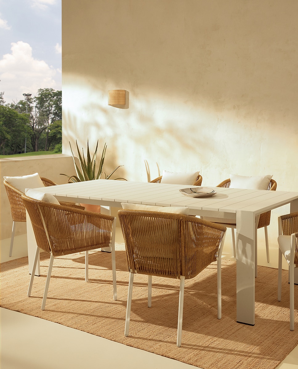 Sillón de jardín apilable Sonora El Corte Inglés - Marrón / Blanco Blanco / Natural-9