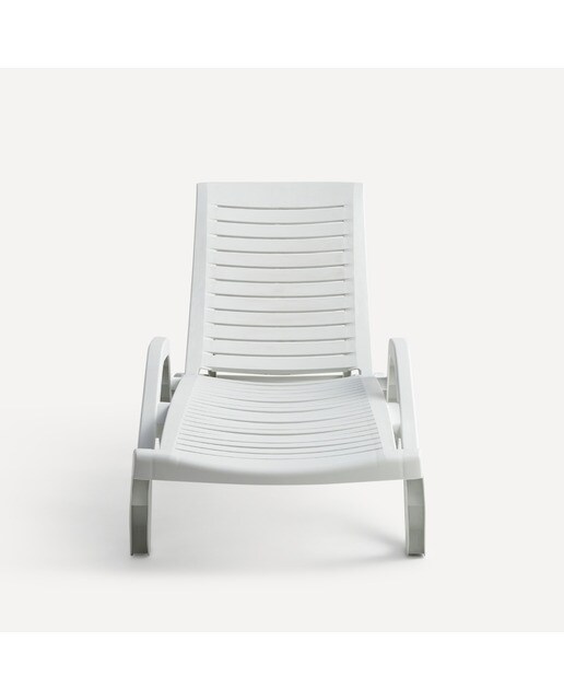 Tumbona de jardín apilable de resina Woody 3G Resins - Blanco Blanco-2