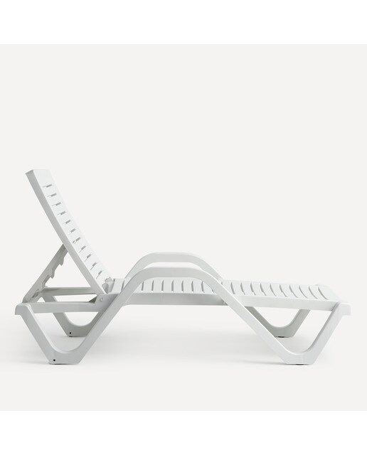 Tumbona de jardín apilable de resina Woody 3G Resins - Blanco Blanco-3