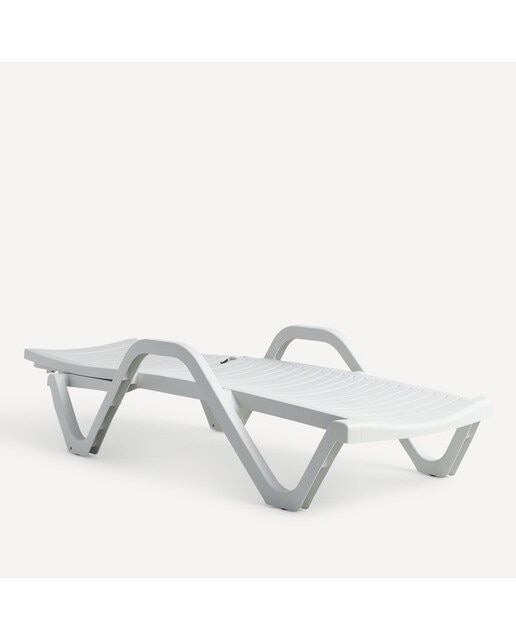 Tumbona de jardín apilable de resina Woody 3G Resins - Blanco Blanco-4