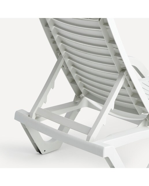 Tumbona de jardín apilable de resina Woody 3G Resins - Blanco Blanco-5