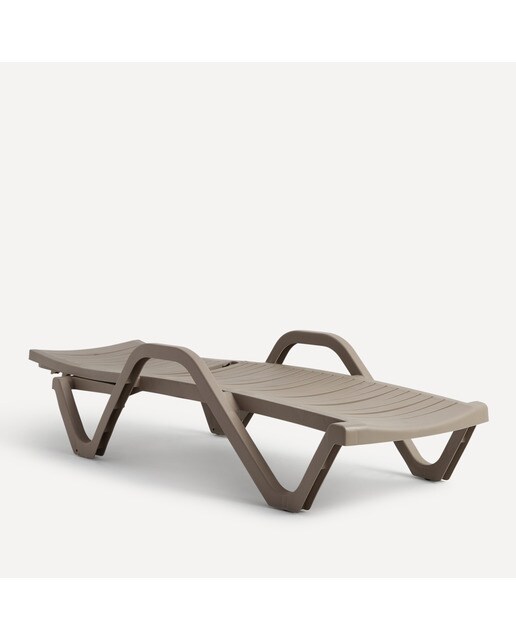 Tumbona de jardín apilable de resina Woody 3G Resins Taupé-4