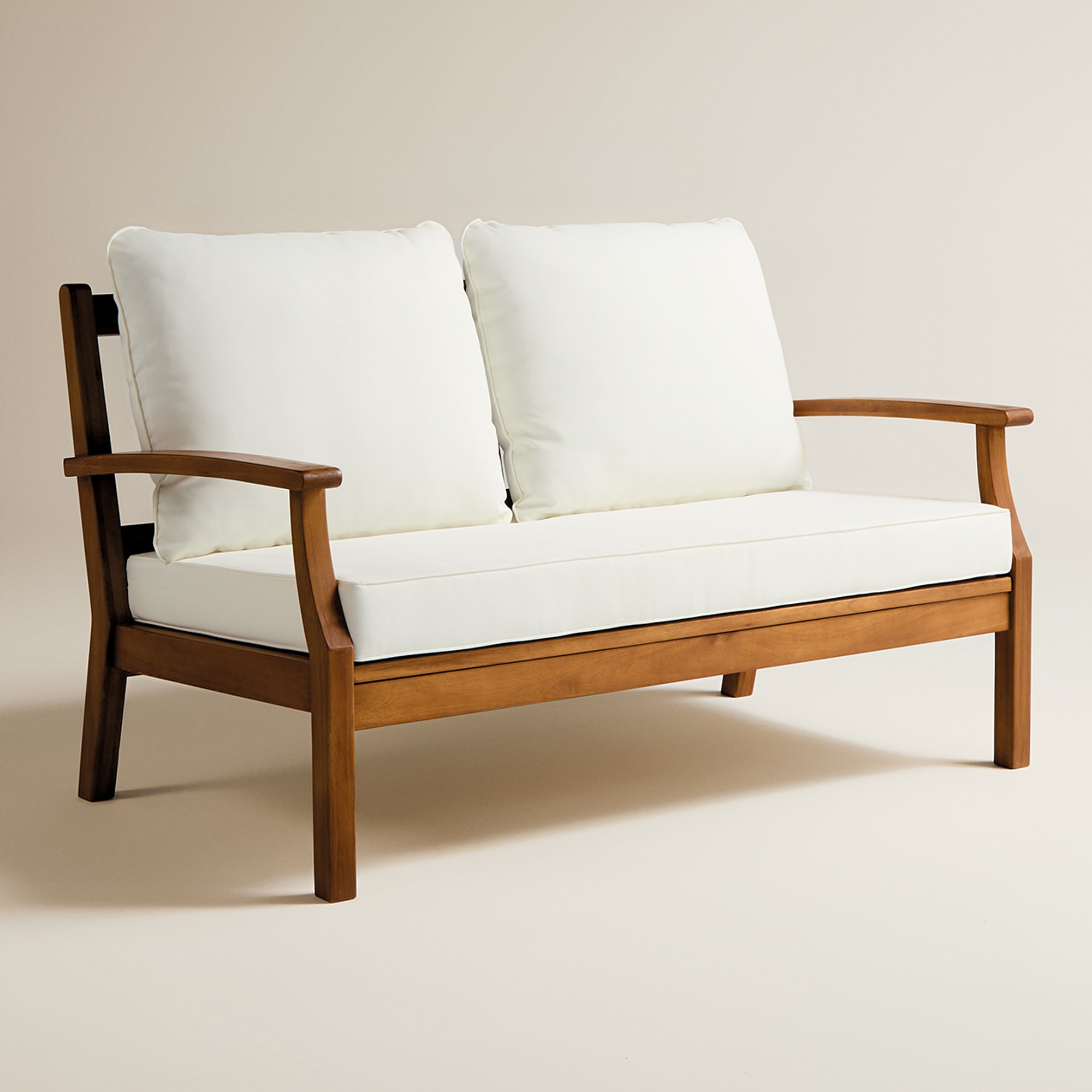 Sofá de Jardim de Madeira de Acácia Baiona Branco-2