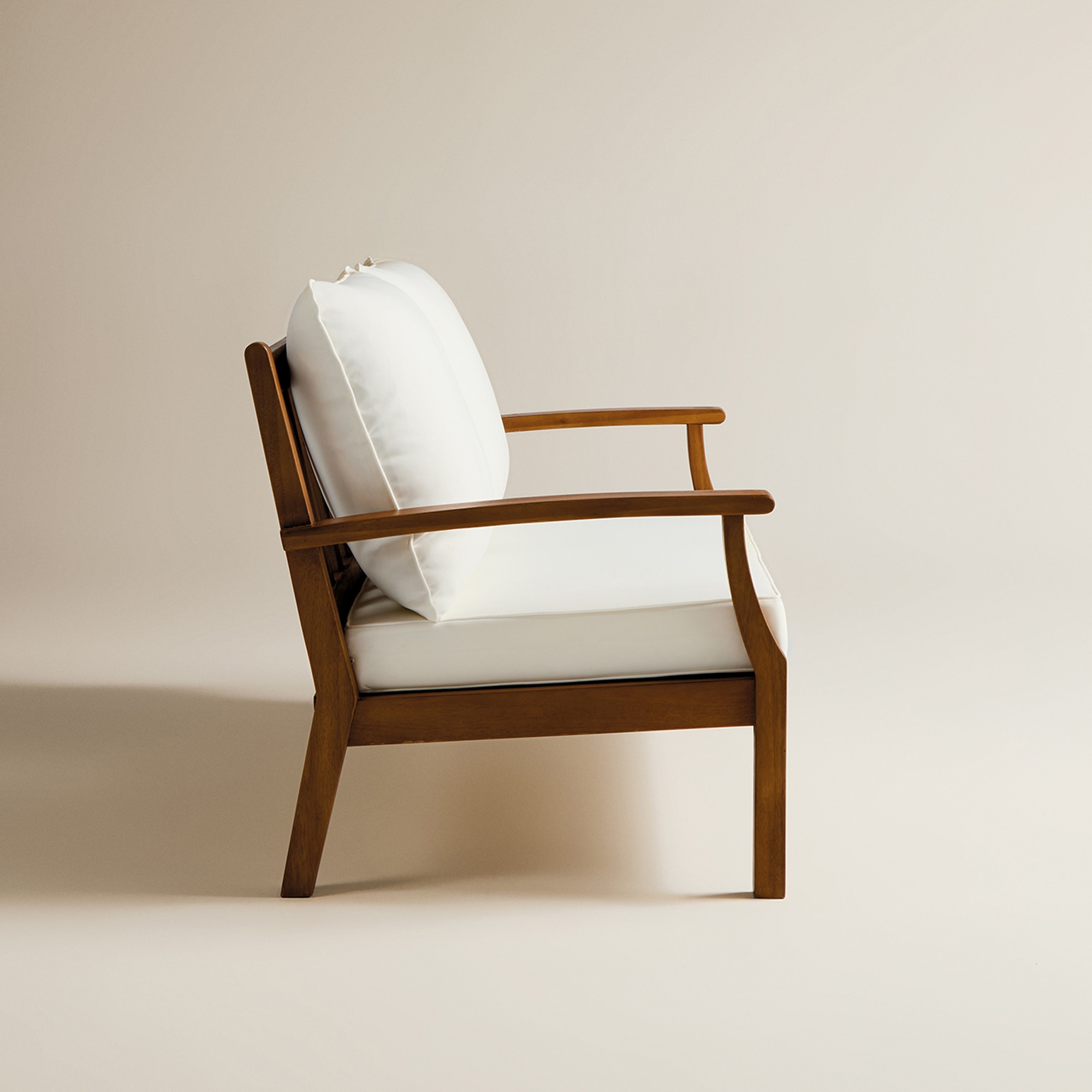 Sofá de Jardim de Madeira de Acácia Baiona Branco-3