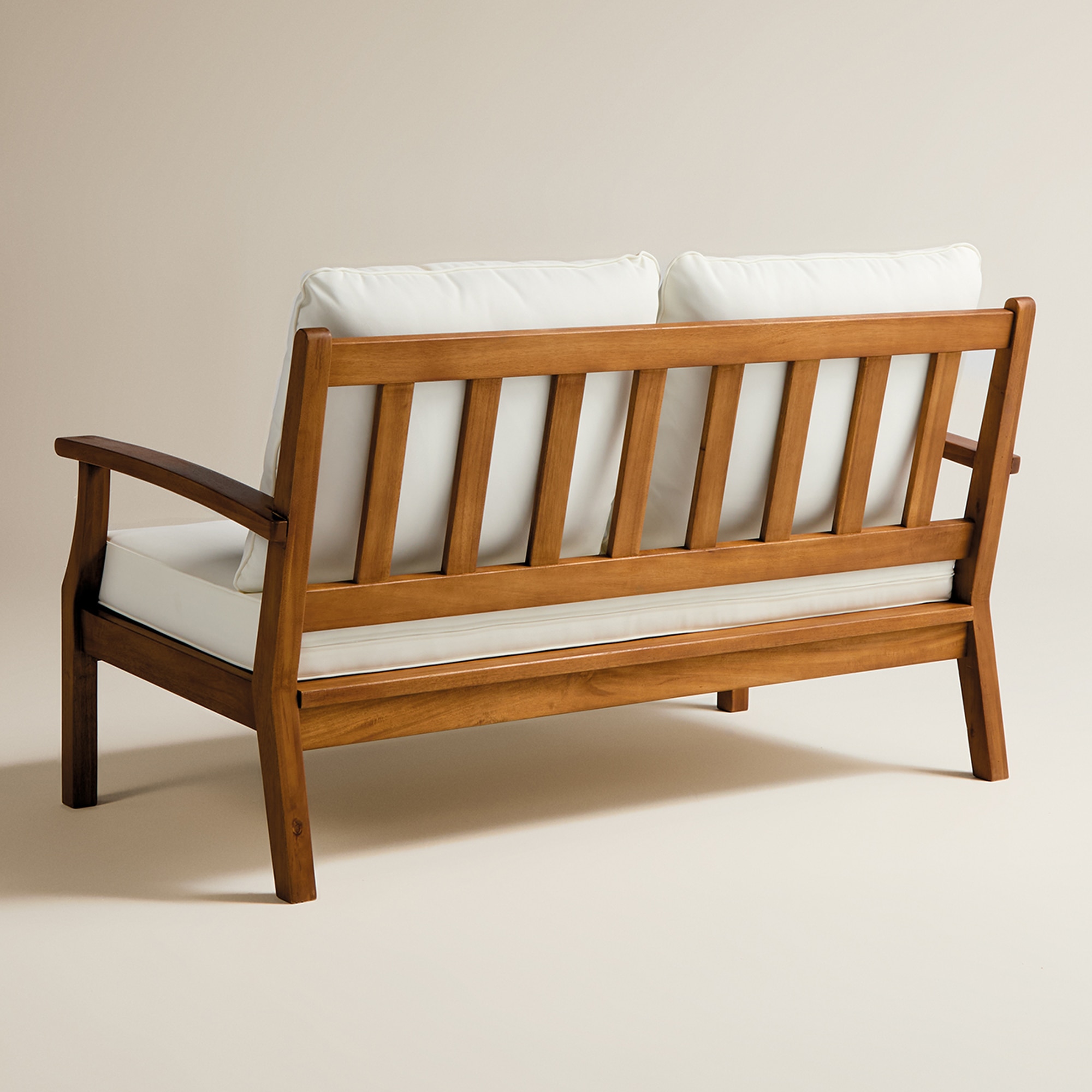 Sofá de Jardim de Madeira de Acácia Baiona Branco-4