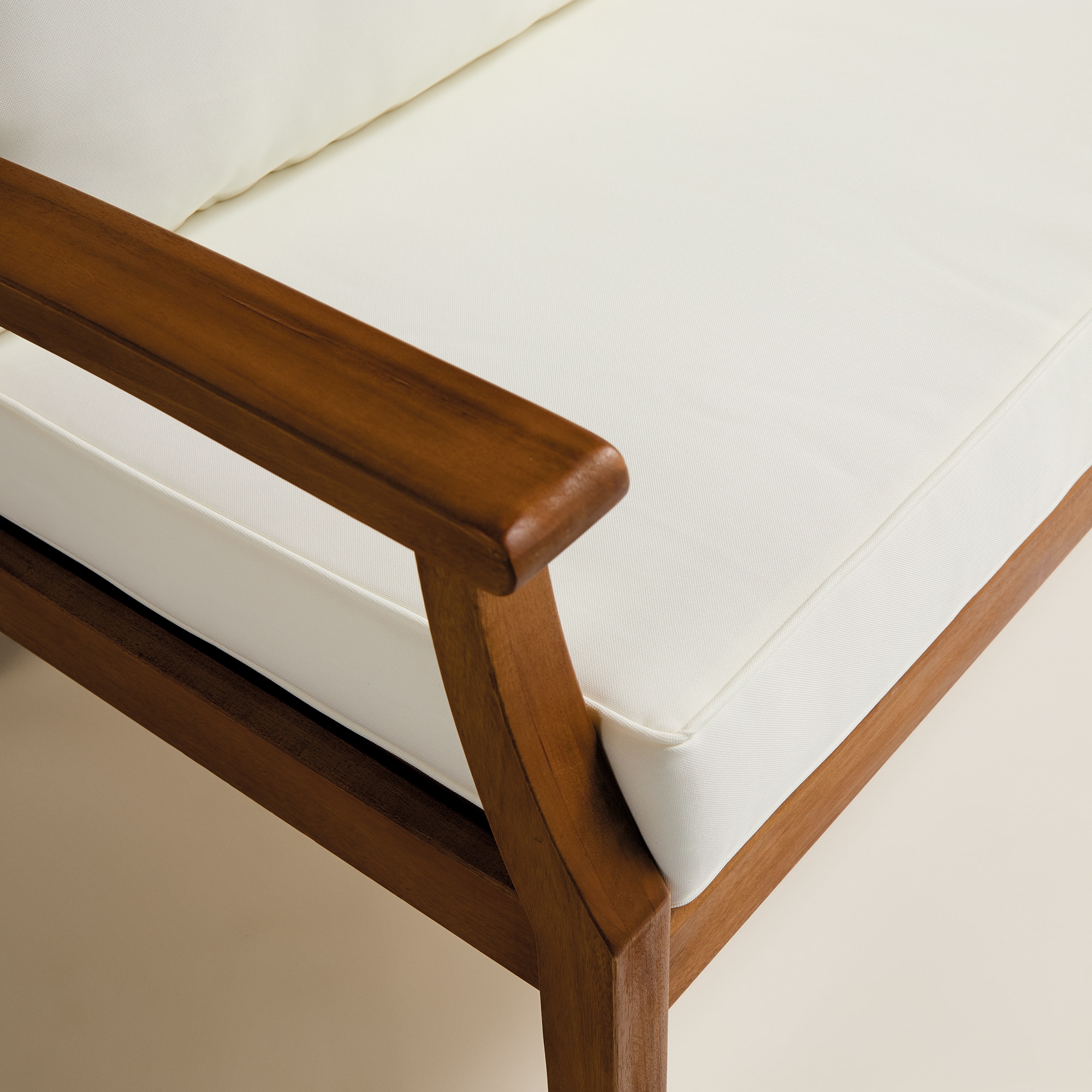 Sofá de Jardim de Madeira de Acácia Baiona Branco-5