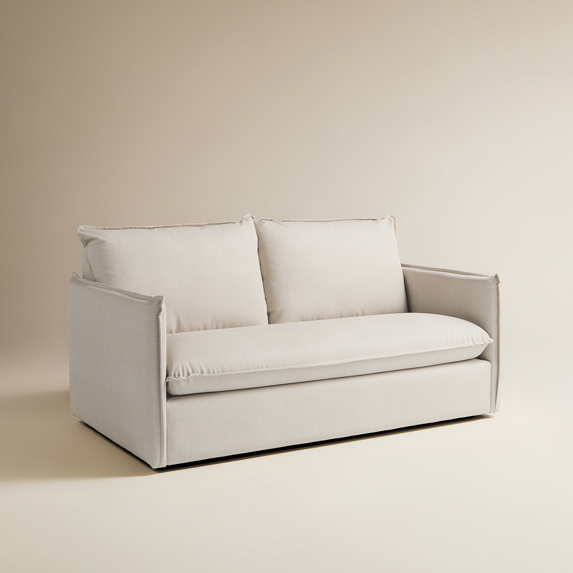 Sofá de jardín de 2 plazas con tejido impermeable Oasis - Crema Crema-2
