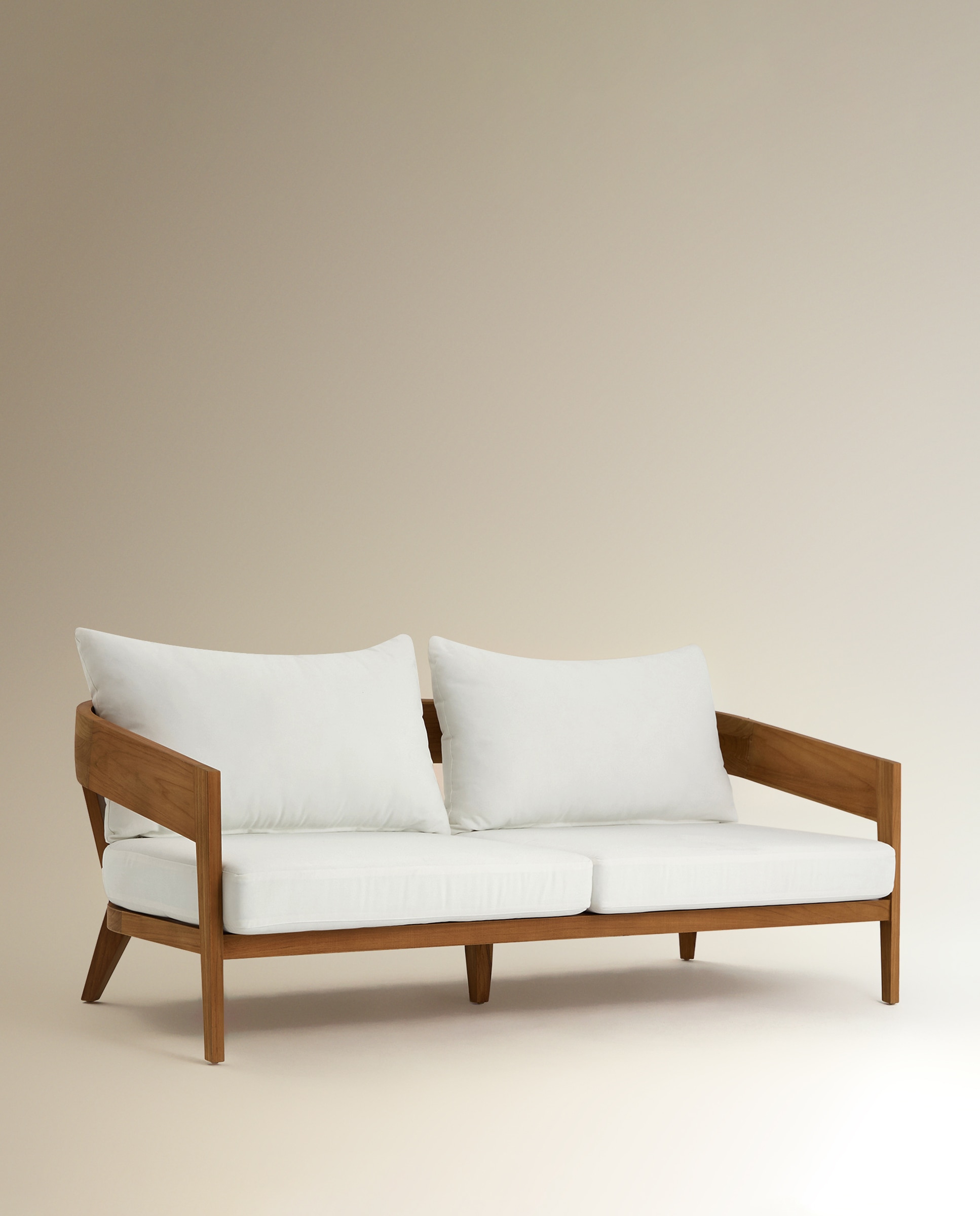 Sofá de Jardim de 3 Lugares de Teca Comporta Branco-2