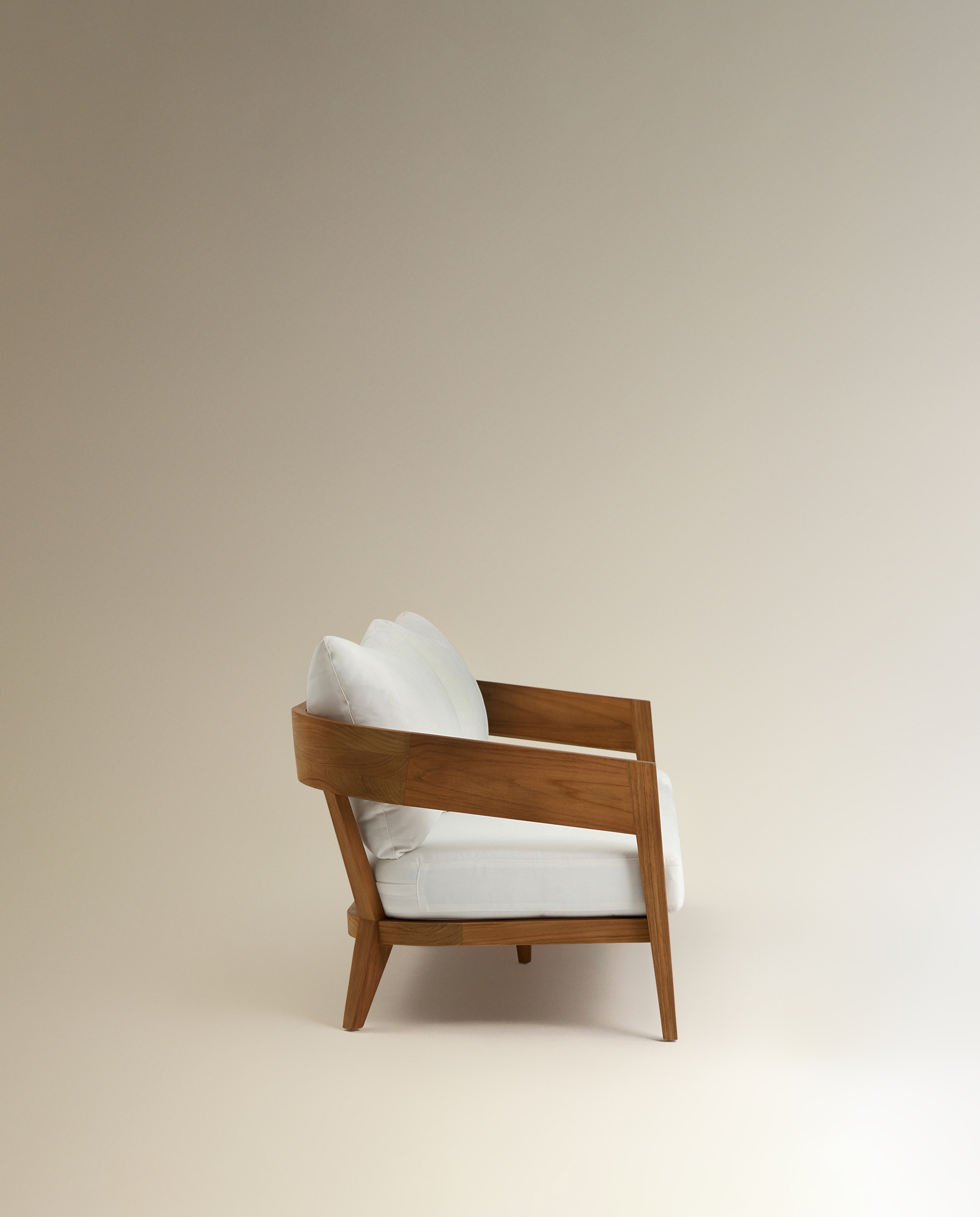 Sofá de Jardim de 3 Lugares de Teca Comporta Branco-4