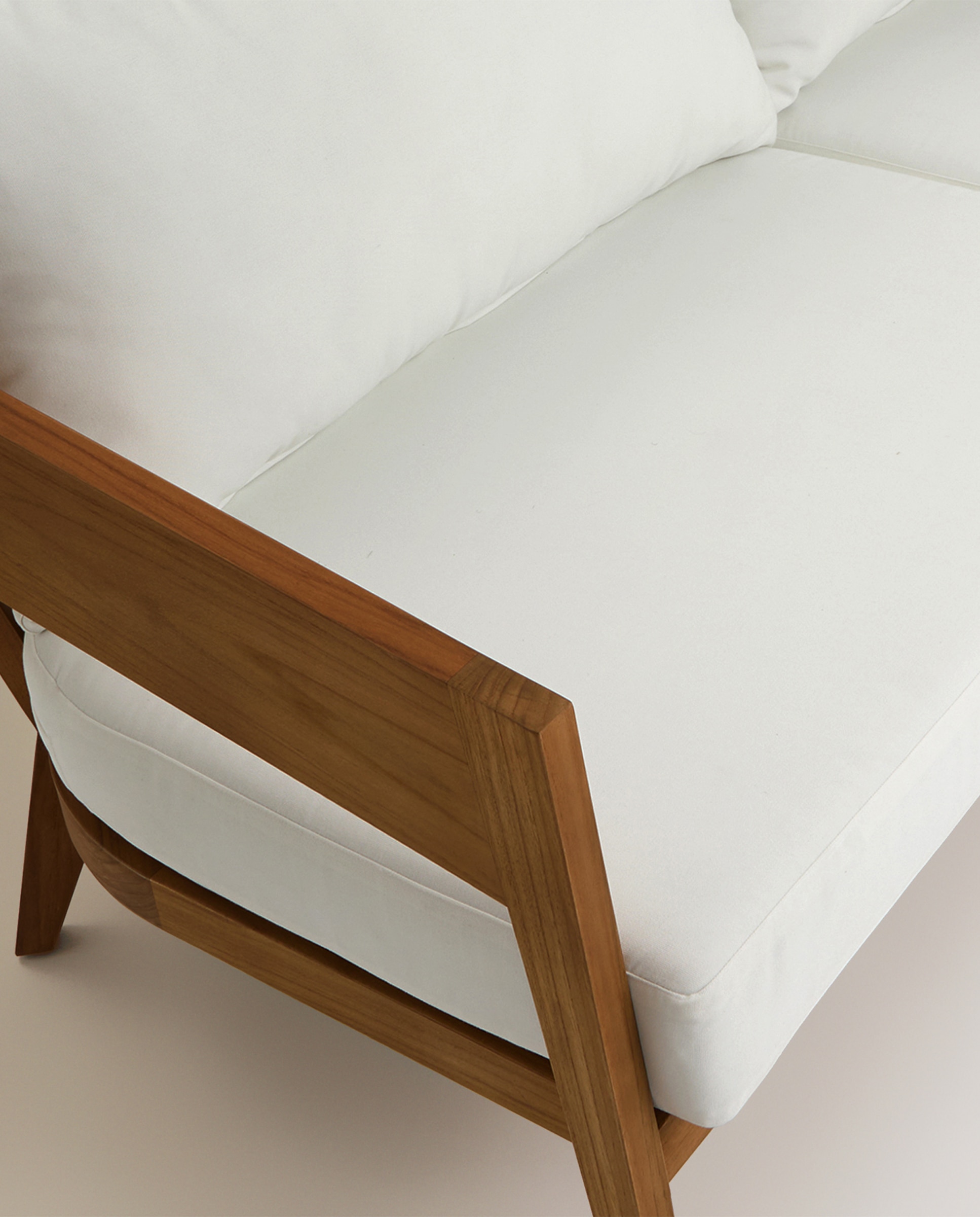 Sofá de Jardim de 3 Lugares de Teca Comporta Branco-6