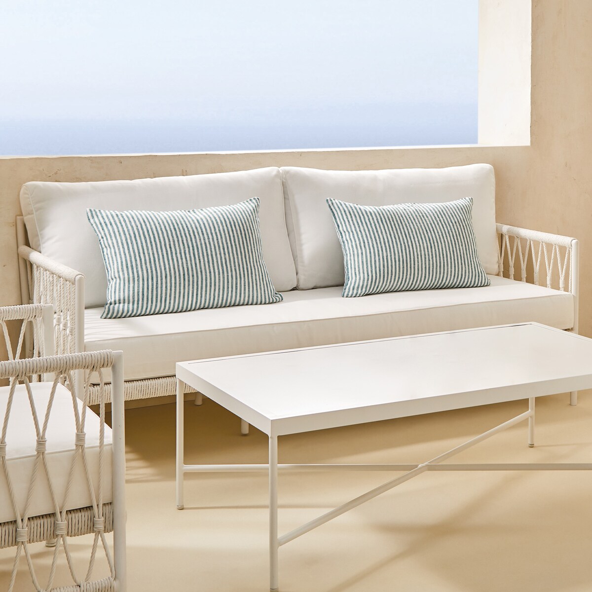 Sofá de jardín de 3 plazas Mónaco El Corte Inglés Blanco-1