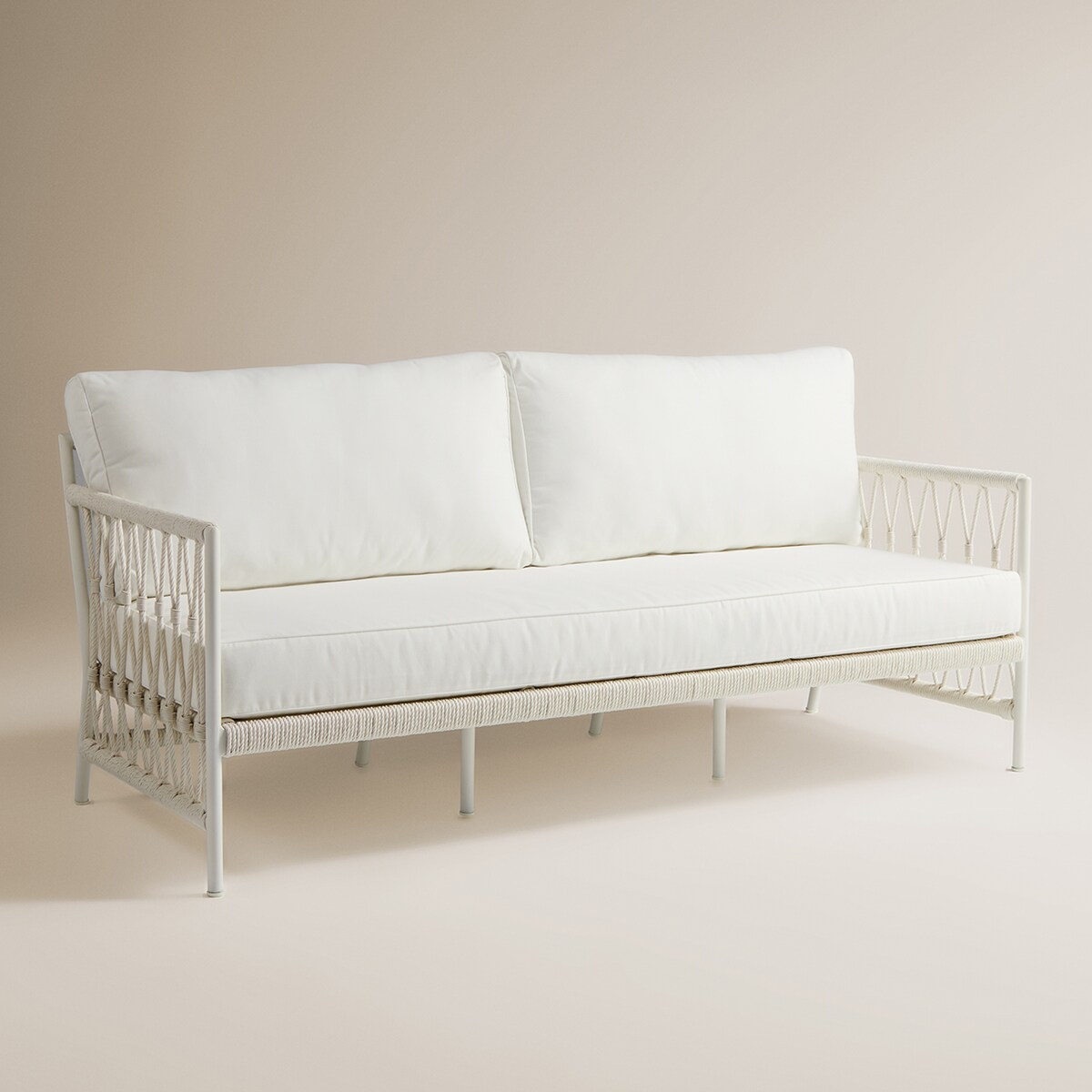 Sofá de jardín de 3 plazas Mónaco El Corte Inglés Blanco-2
