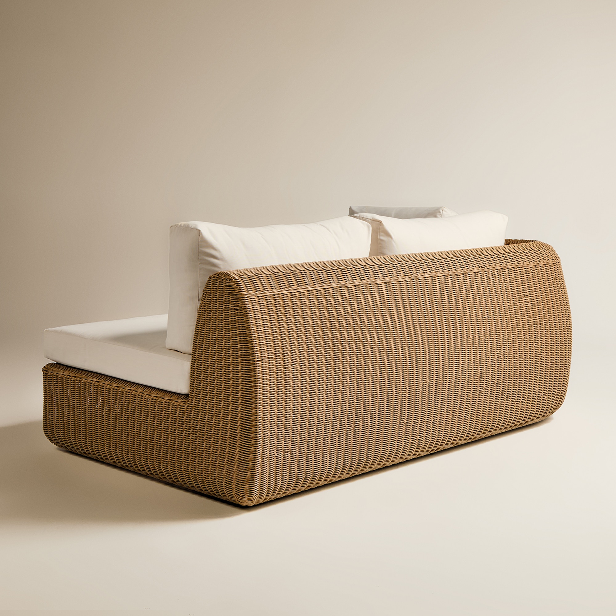 Módulo de 2 Lugares para Sofá de Jardim com Braço Esquerdo Ibiza Natural-4