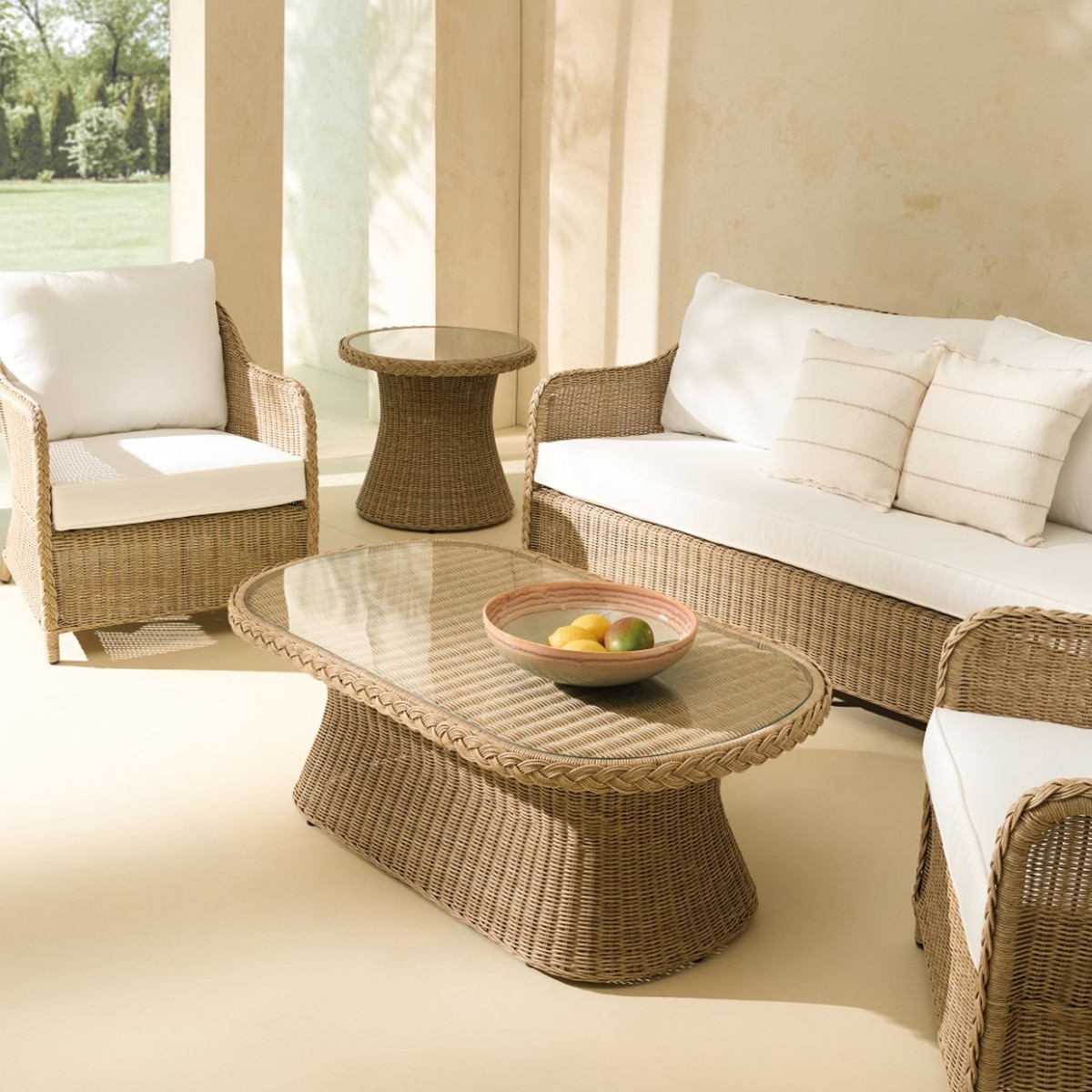 Sofá de Jardim de 3 Lugares Mallorca Natural-6