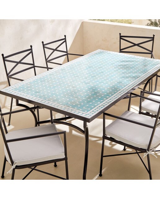 Mesa de jardín mosaico Córdoba - Turquesa Turquesa-6