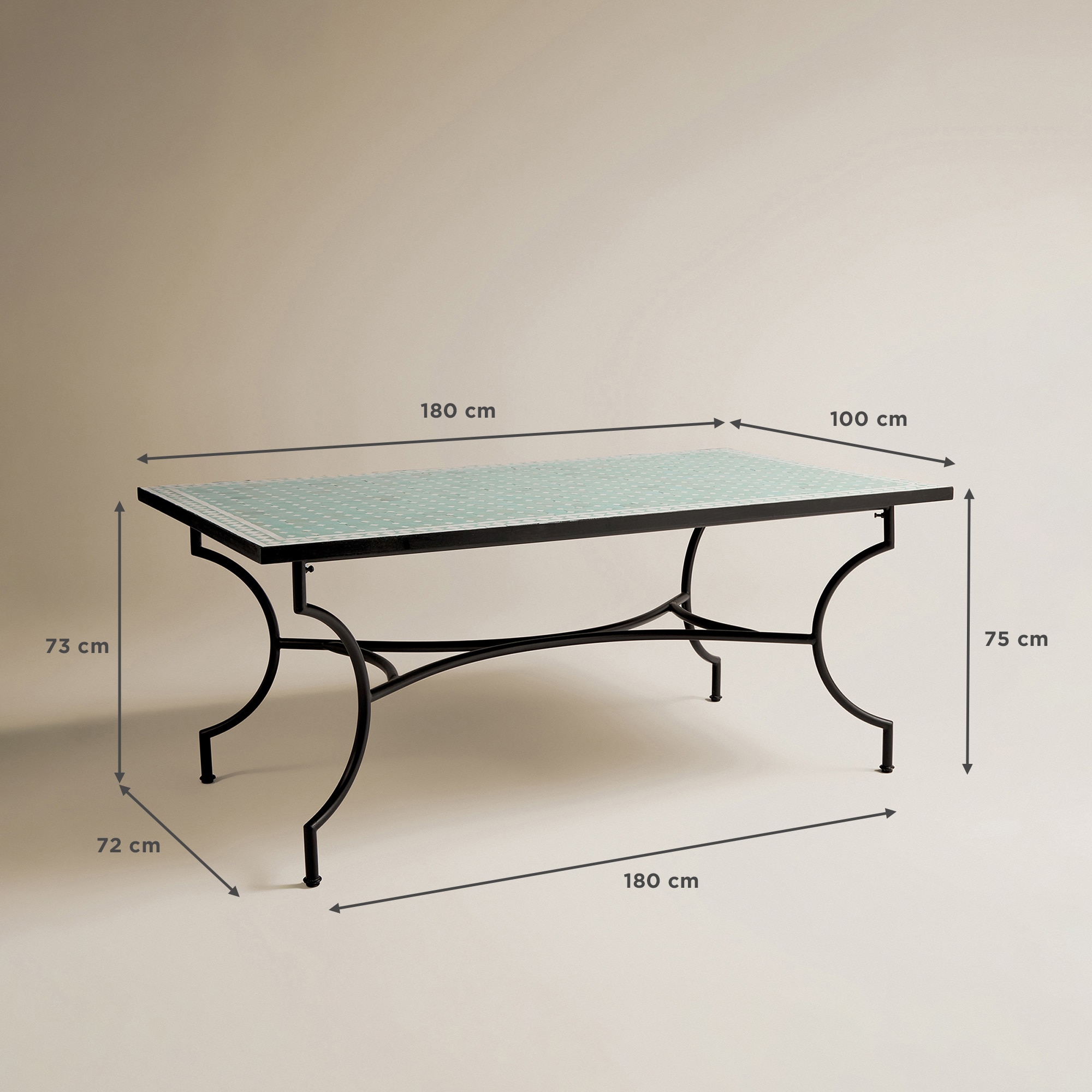 Mesa de jardín mosaico Córdoba - Turquesa Turquesa-8