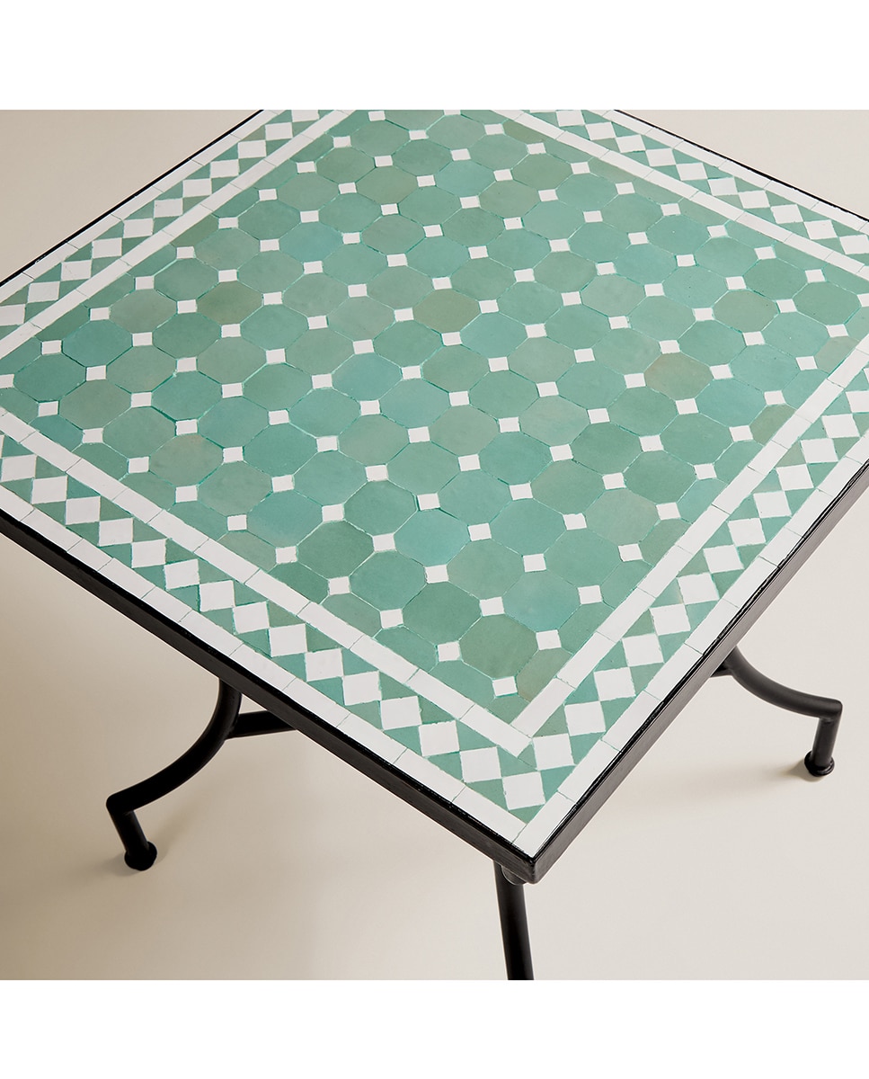 Mesa de Varanda Mosaico Córdoba Turquesa-4