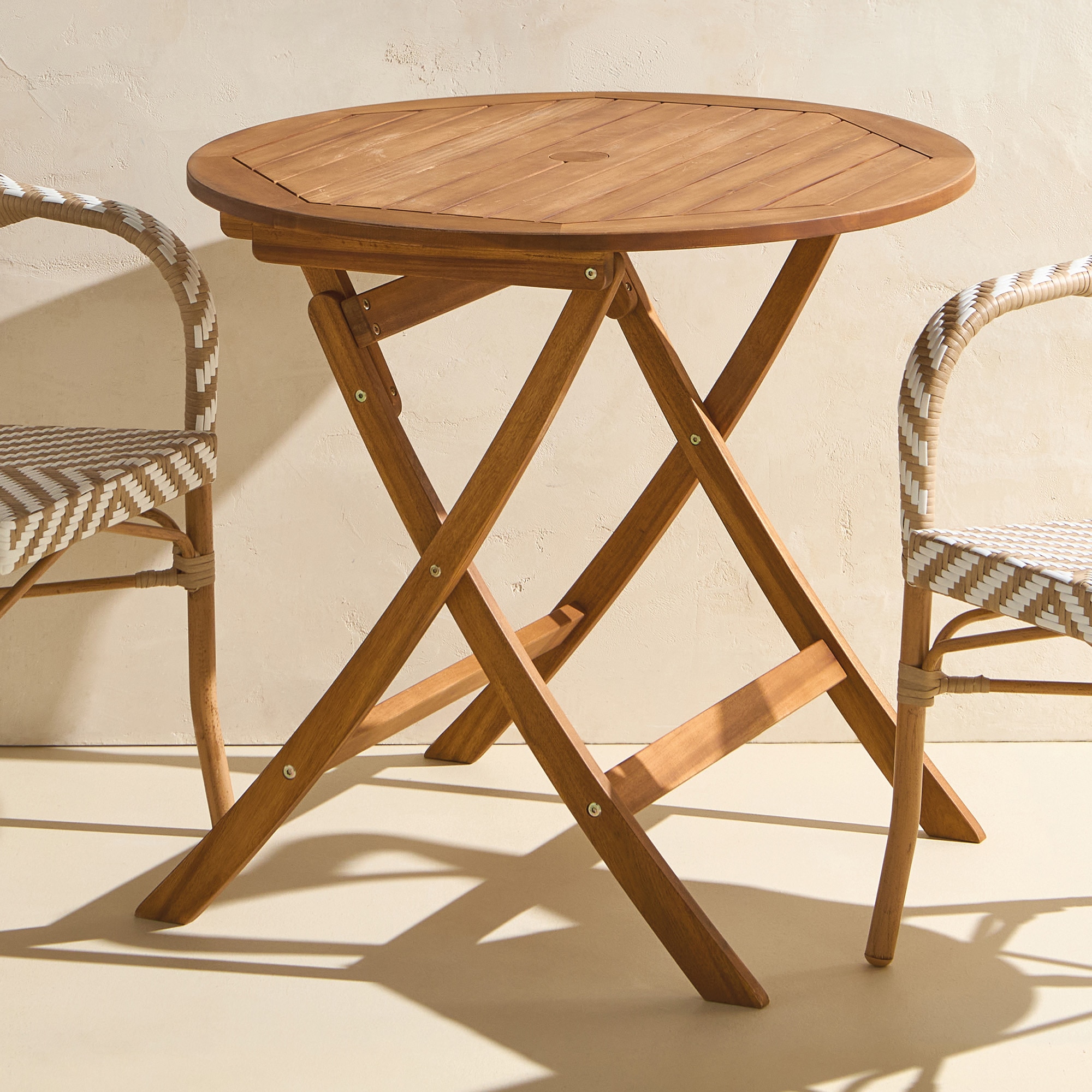 Imagem 0 de Mesa de Varanda Redonda Dobrável de Acácia Baiona