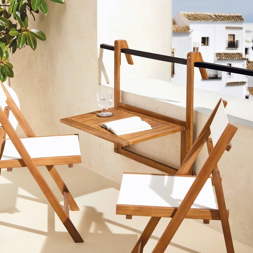 Mesa plegable de balcón de madera de acacia Baiona El Corte Inglés