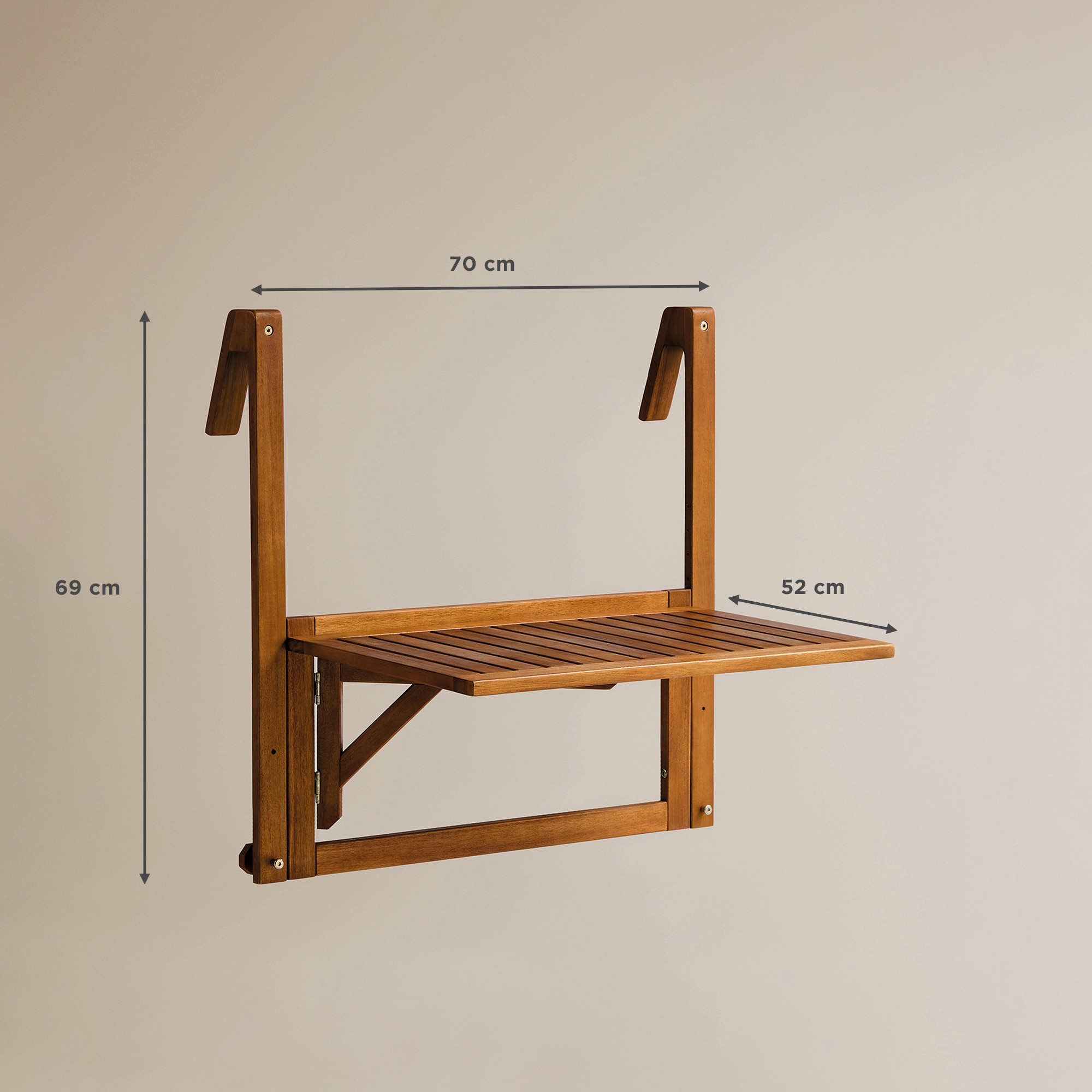 Mesa Dobrável de Varanda de Acácia Baiona Natural-6
