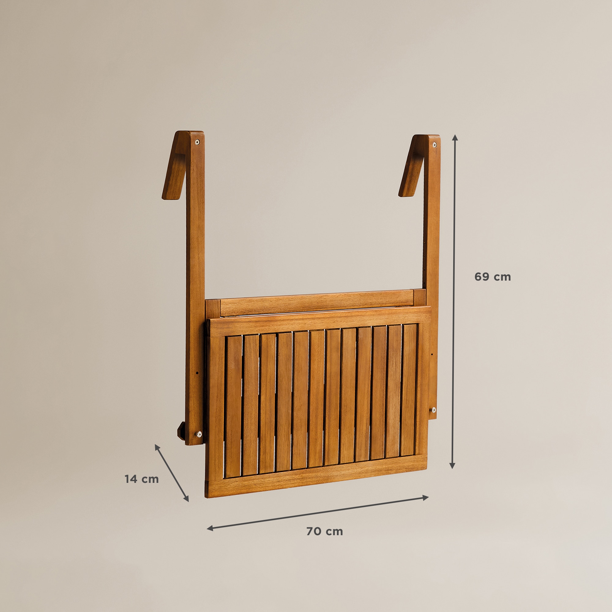 Mesa Dobrável de Varanda de Acácia Baiona Natural-7