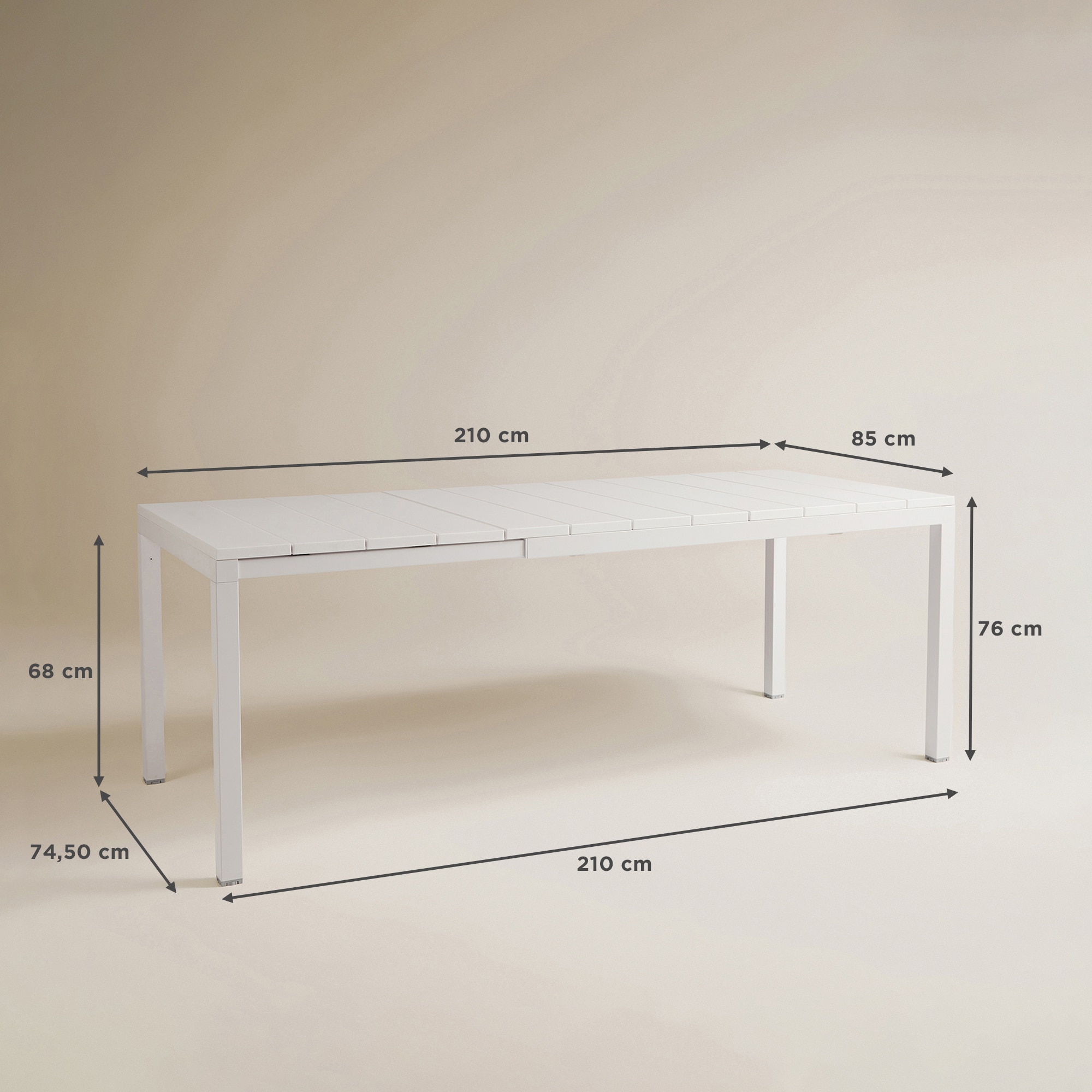 Mesa de jardim extensível Rio Nardi Branco-11