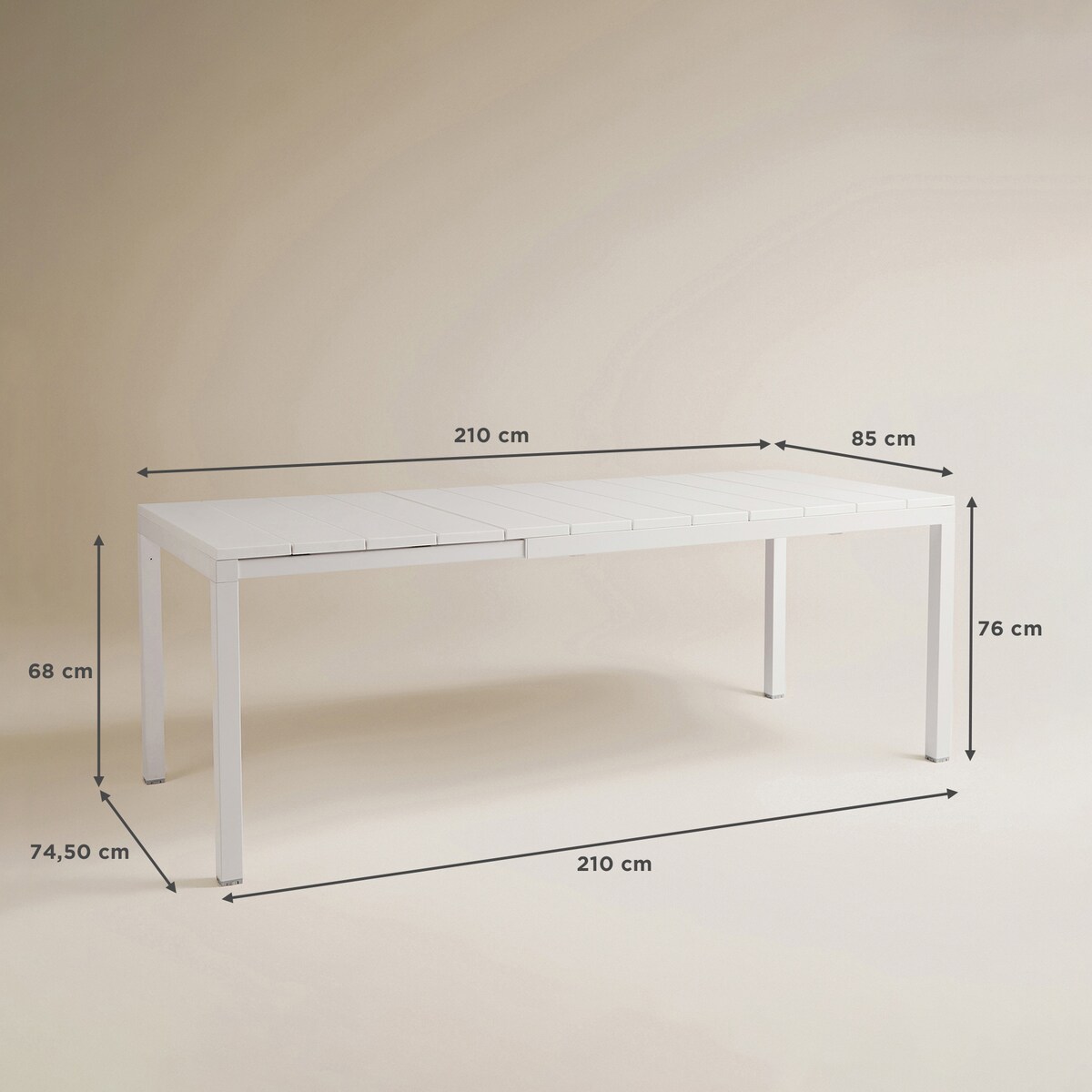 Mesa de jardim extensível Rio Nardi Branco-11