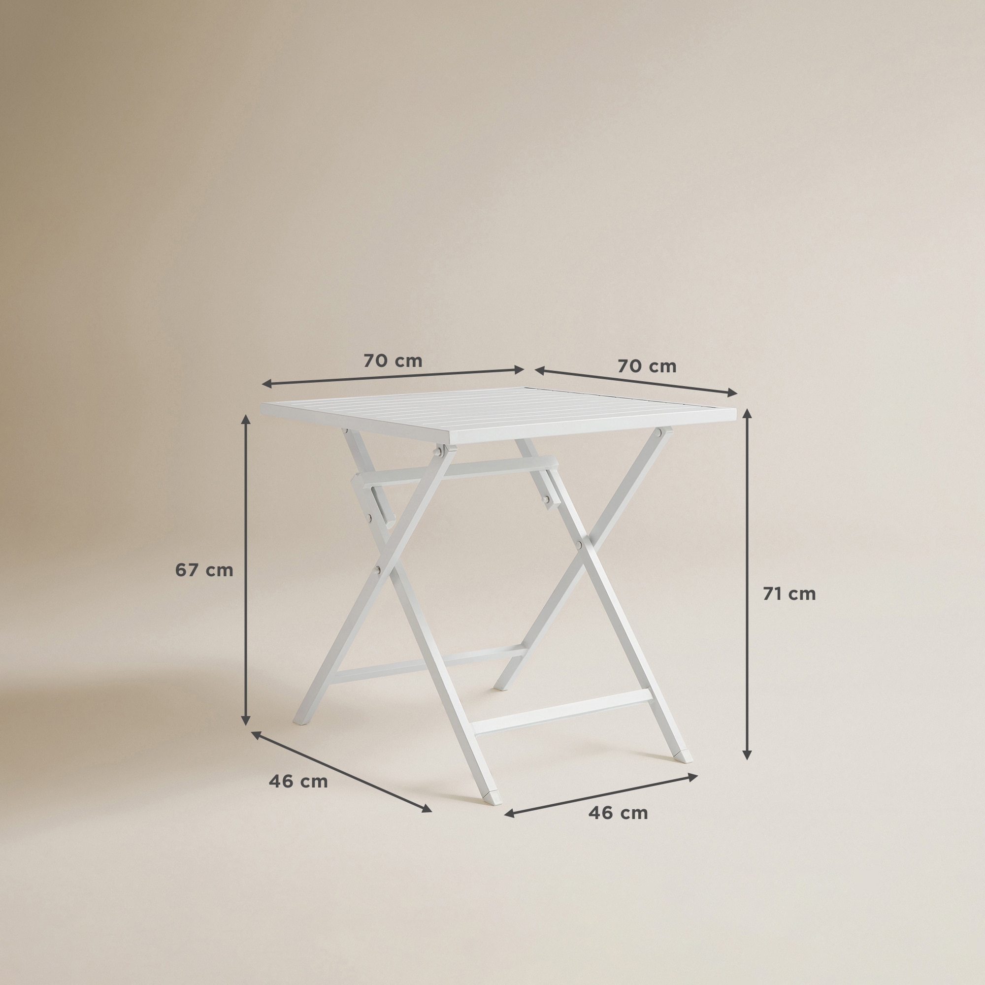 Mesa de Varanda Dobrável Quadrada Atlanta Branco-7