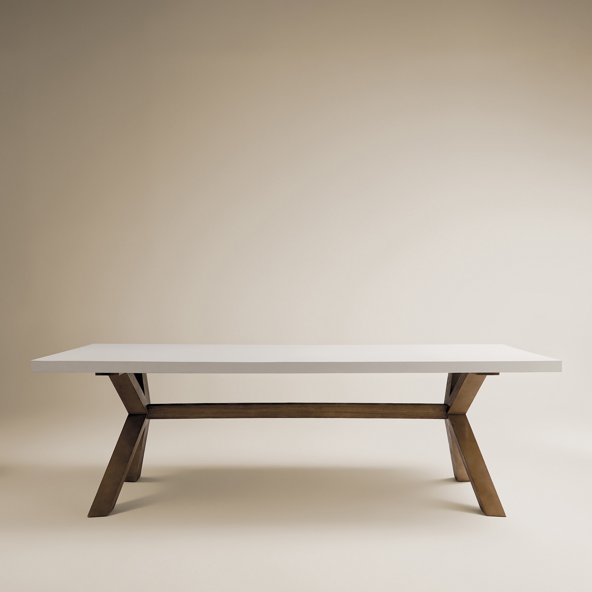 Mesa de Jardim de Madeira de Acácia Keros El Corte Inglés Madeira/Branco-3