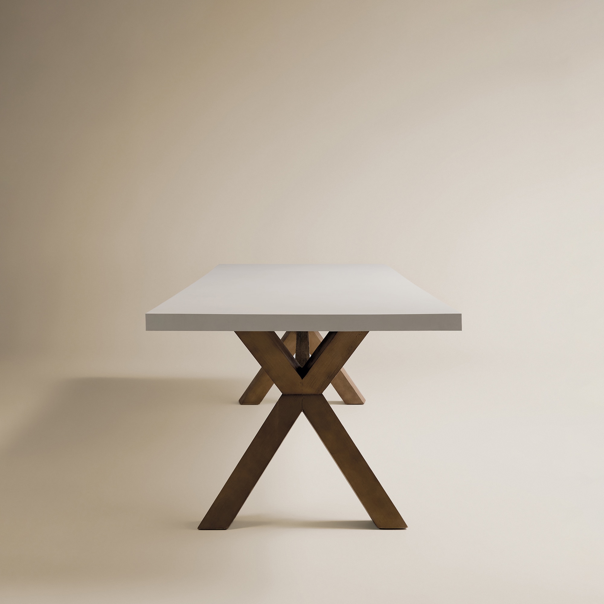 Mesa de Jardim de Madeira de Acácia Keros El Corte Inglés Madeira/Branco-4