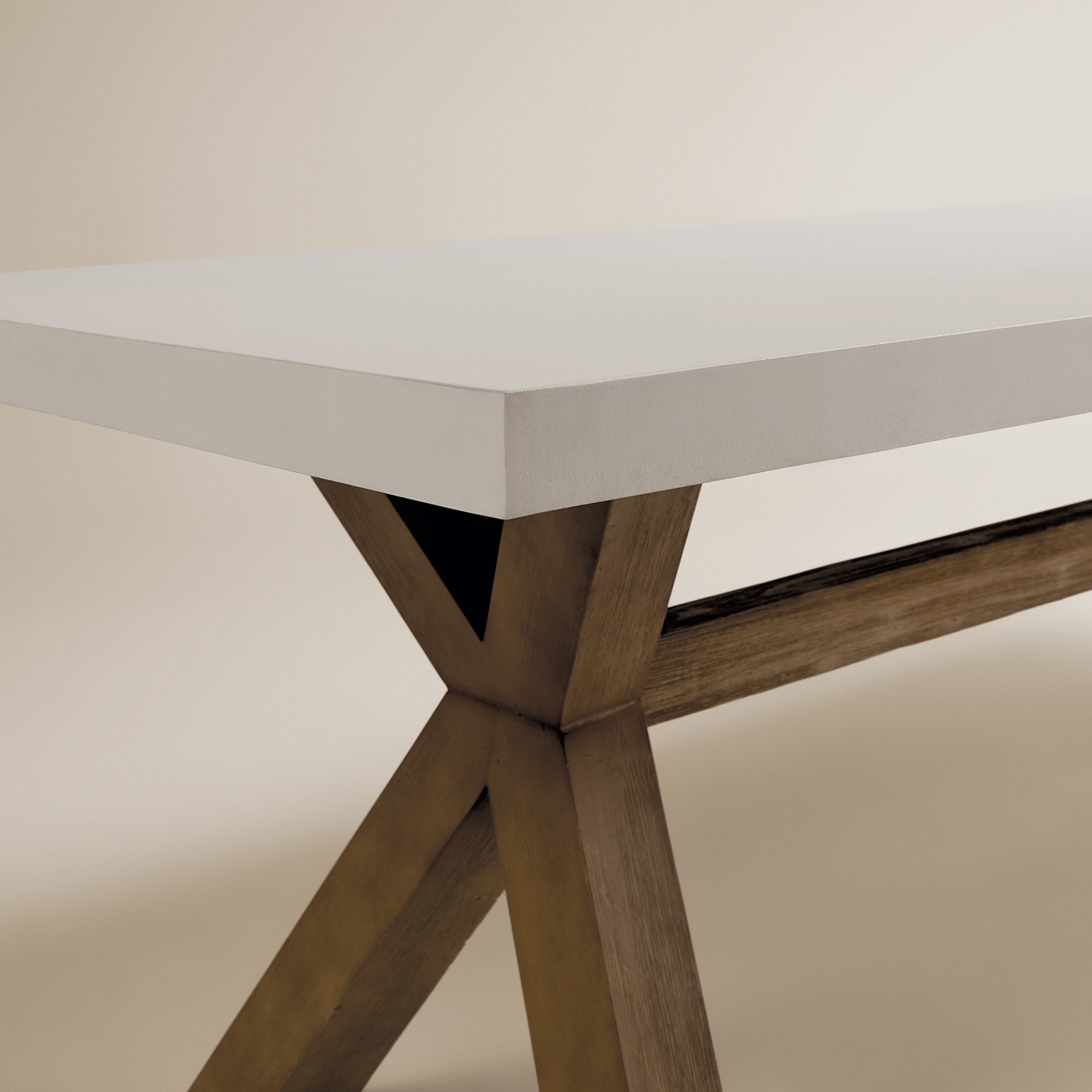 Mesa de Jardim de Madeira de Acácia Keros El Corte Inglés Madeira/Branco-5