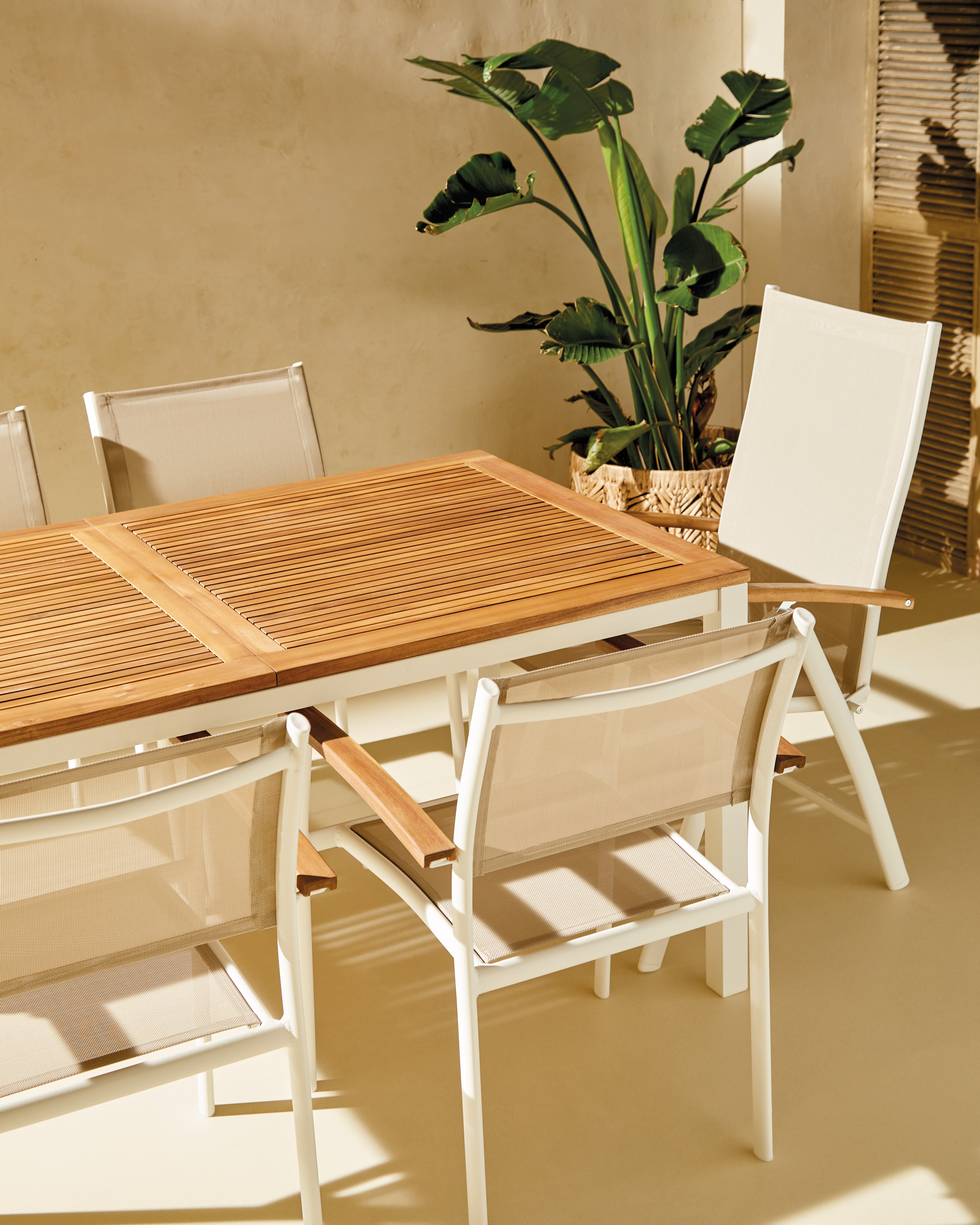 Mesa Extensível de Jardim Rockwell El Corte Inglés Natural / Branco-9
