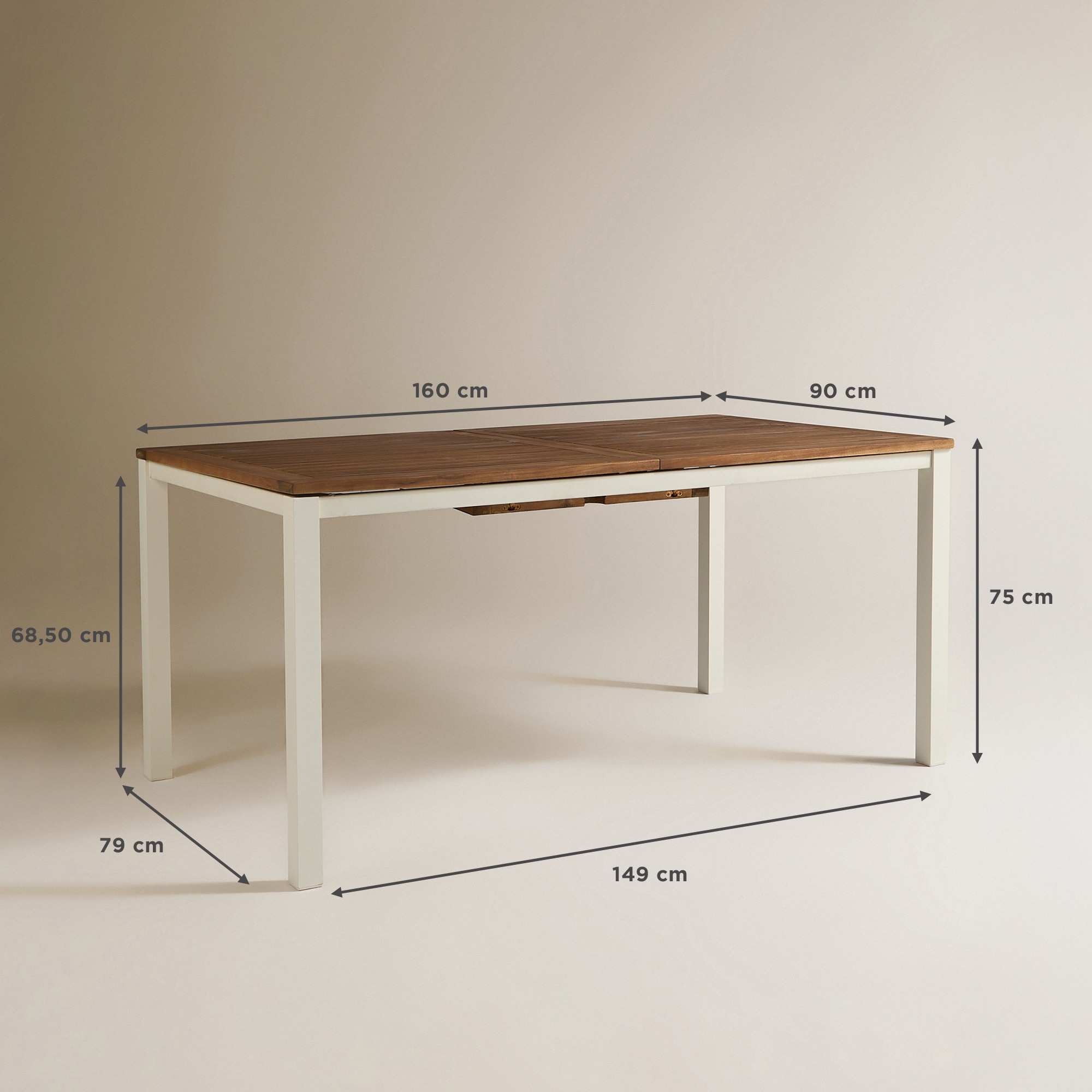 Mesa Extensível de Jardim Rockwell El Corte Inglés Natural / Branco-10