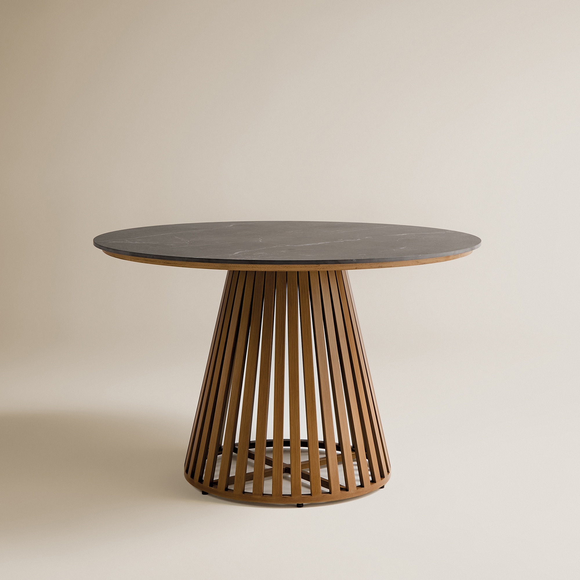Mesa de Jardim Redonda Paros El Corte Inglés Antracite/Natural-2