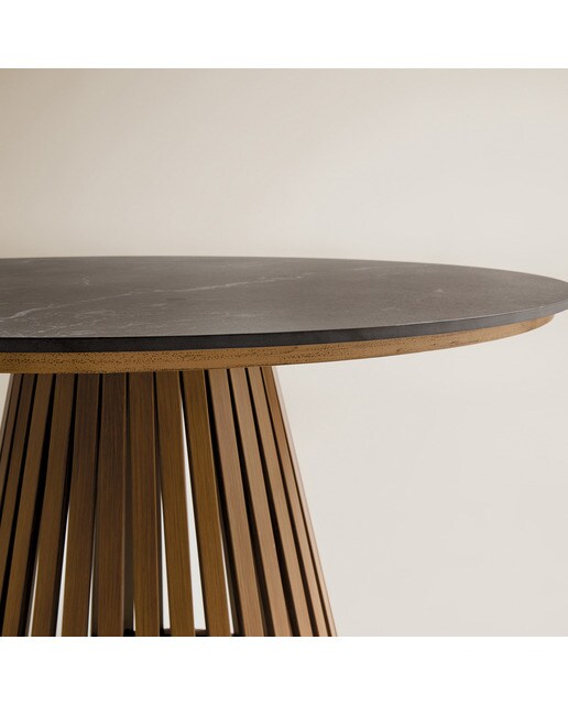 Mesa de Jardim Redonda Paros El Corte Inglés Antracite/Natural-4