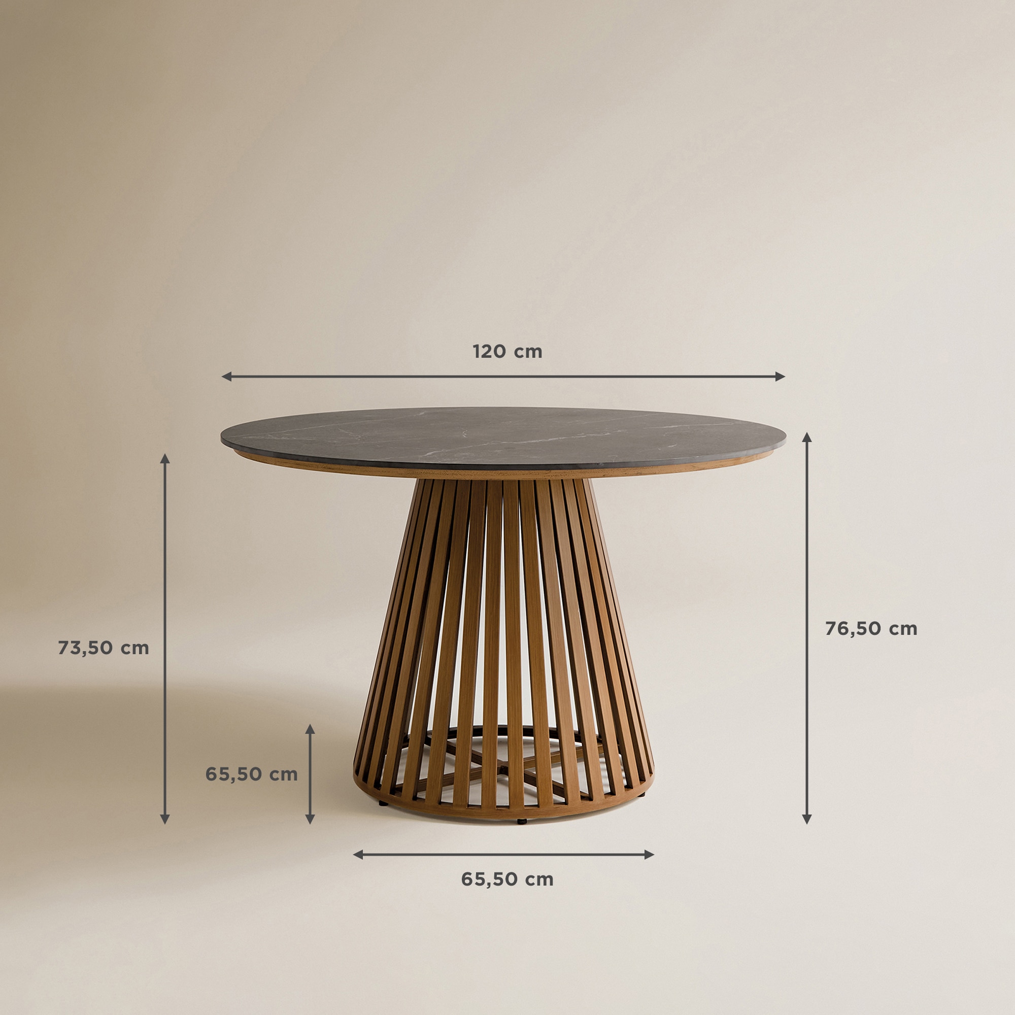 Mesa de Jardim Redonda Paros El Corte Inglés Antracite/Natural-7